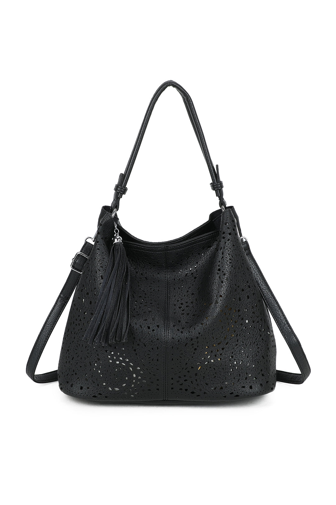 Wren 2in1 Laser Hollowing PU Leather Tassel Hobo Shoulder Bag - RW250903