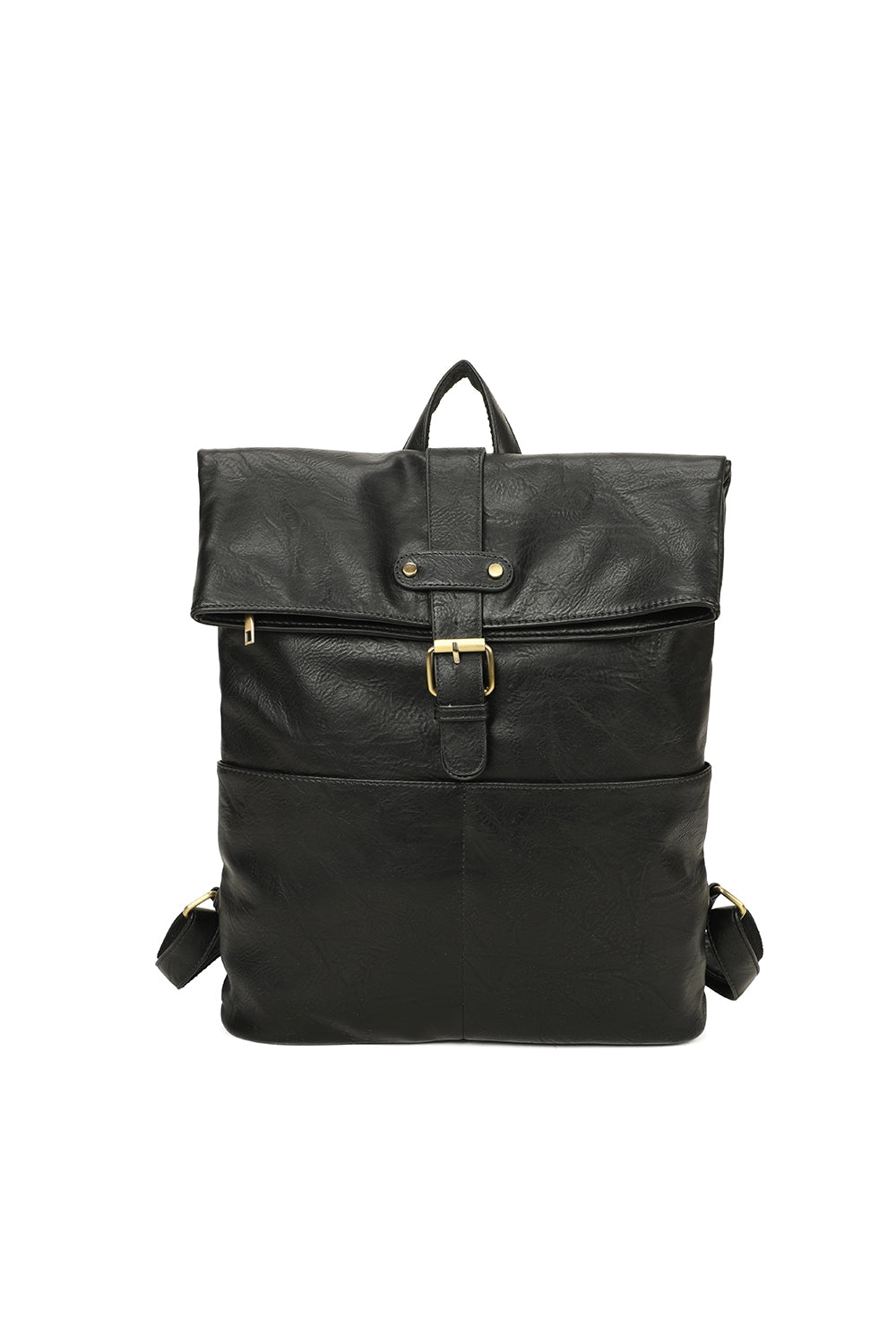 Buckle Style Unisex PU Leather Backpack - RX250581