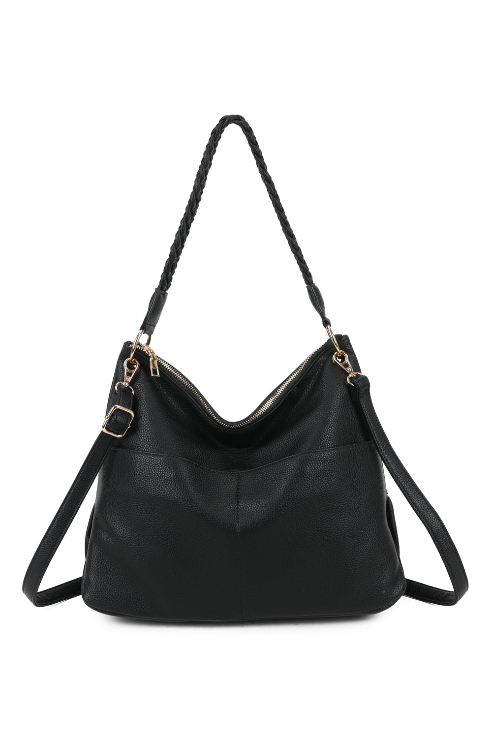 Braided Haven Hobo PU Leather Shoulder Bag - RW241201
