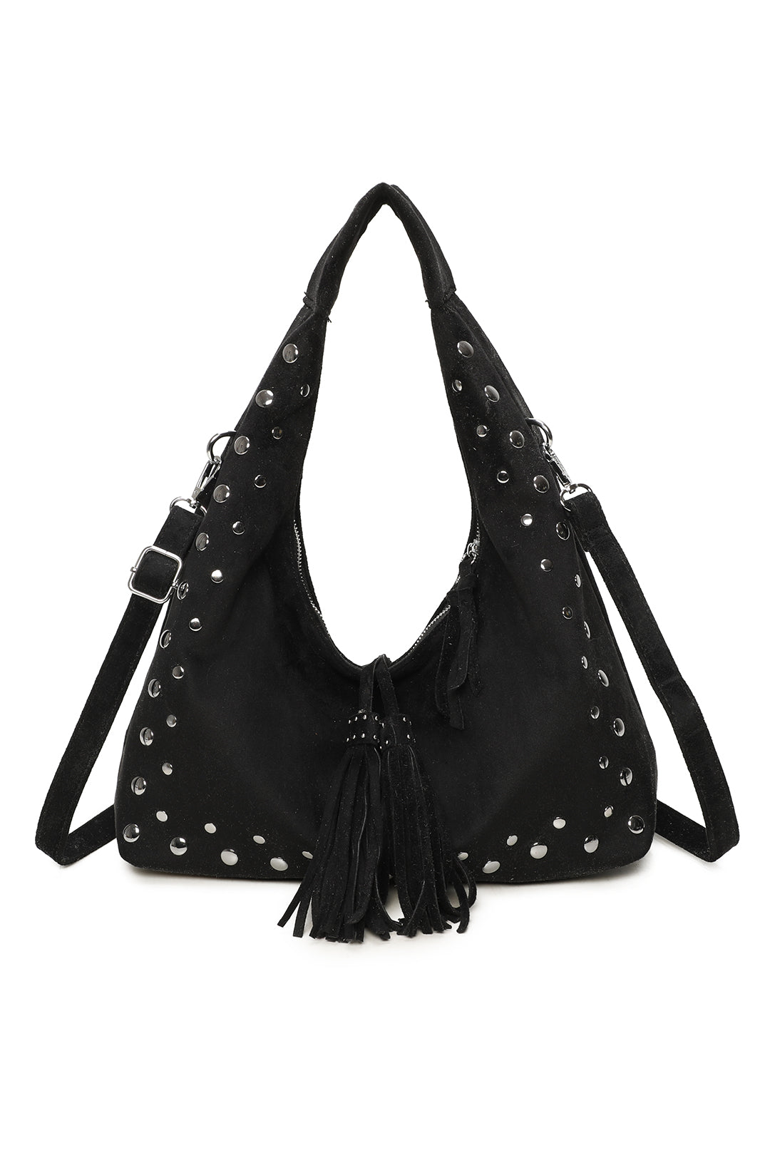 Caldera Sudede PU Leather Hobo Shoulder Tassel Bag - RY250963