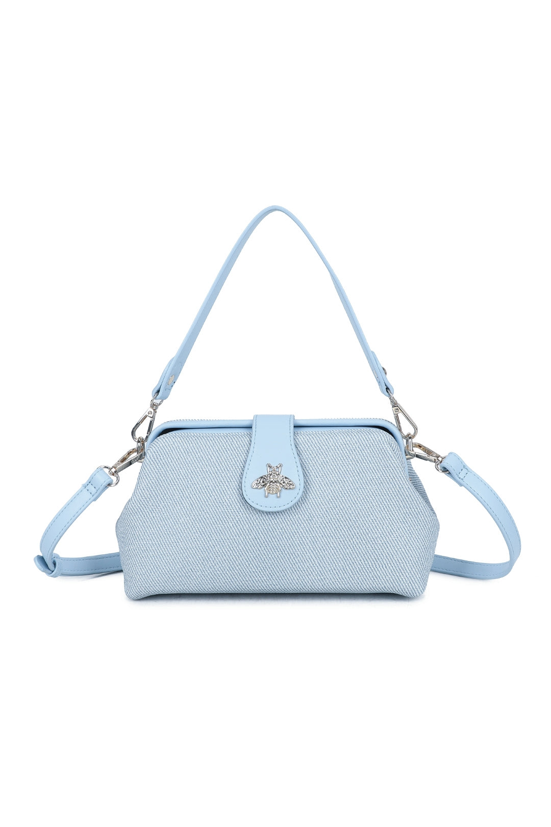 Isold Classic Bee Badge PU Leather Top Handle Crossbody Hobo Bag - RJ241075