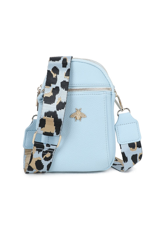 Gabby Bee Badge Triple Pockets Crossbody Phone Bag with Canvas Strap - RB230921