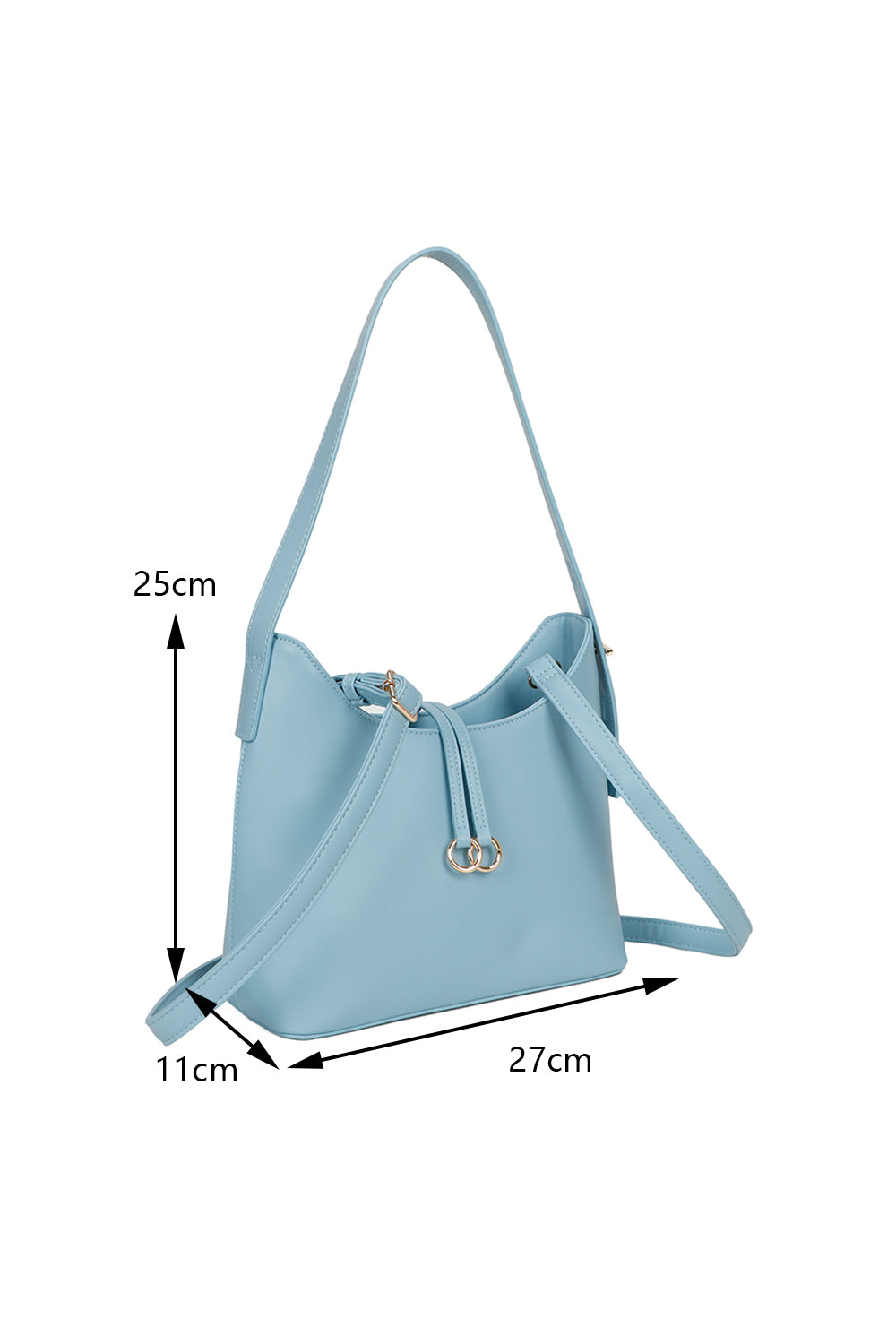 Halo Charm PU Leather Shoulder/Hobo Bag with Extendable Shoulder Straps and Extra-long Straps - RJ241076