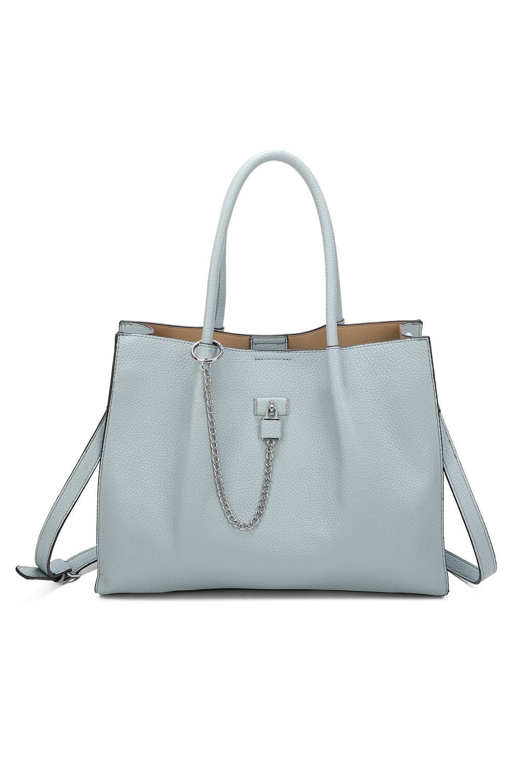 Oversize Triple Compartment C-shaped lock Tote Bag - RB241033