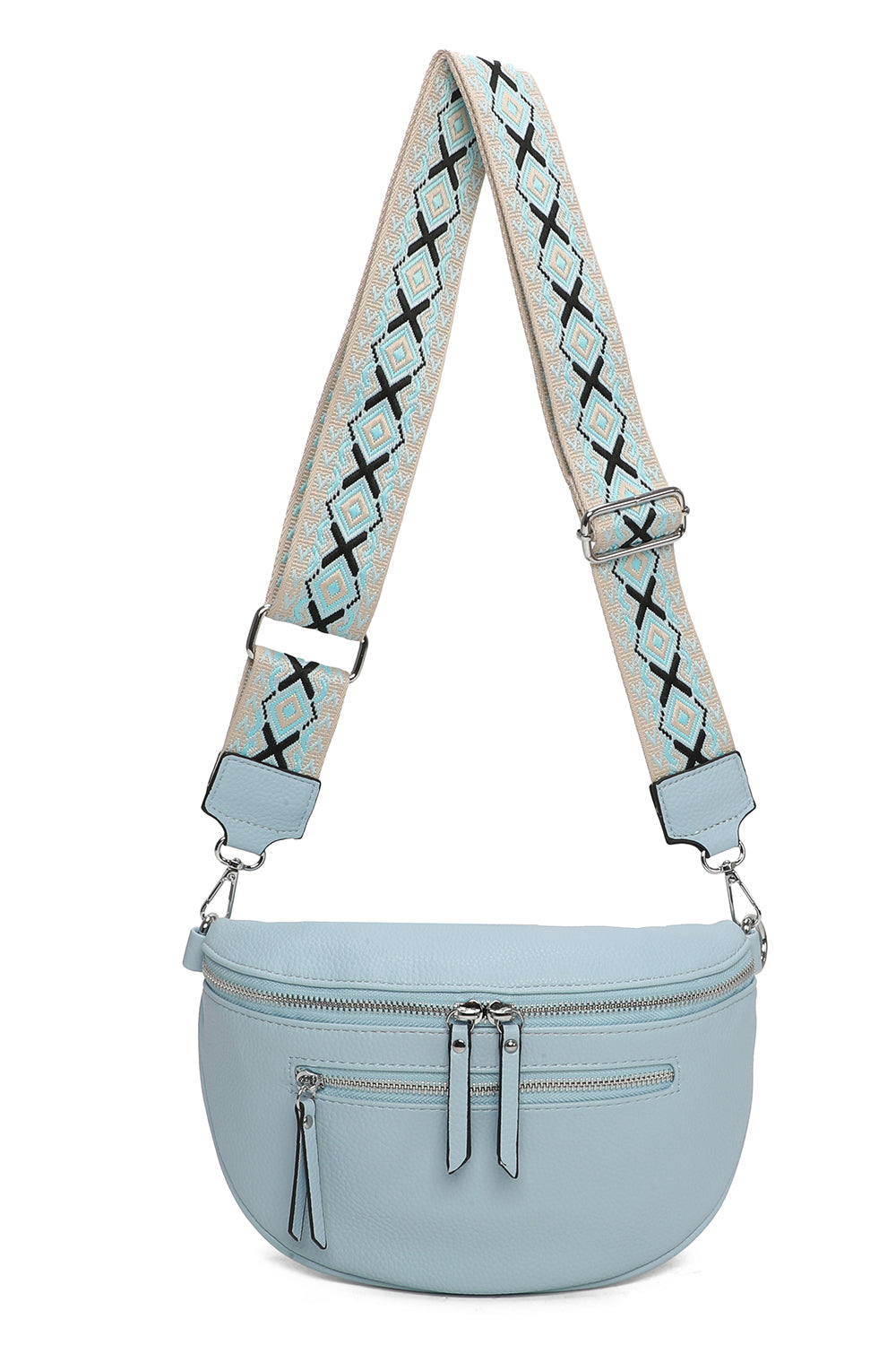 Bara Triple Zip Women's Cross body Bag with Canvas Strap