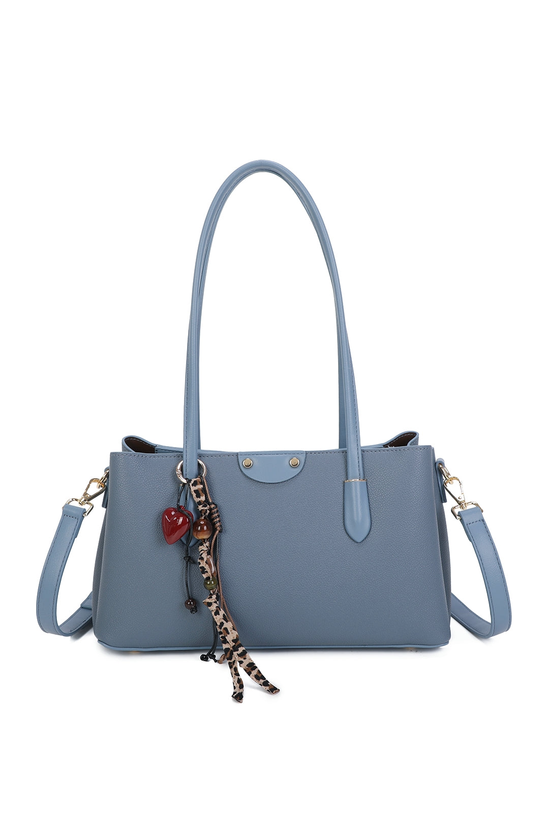 Evora PU Leather Triple Compartments Baguette-style Top Handle Bag - RY260536