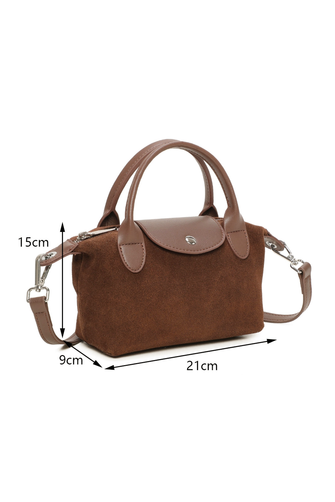 Forma Suede Real Leather Top-Handle Crossbody Bag - VL2508