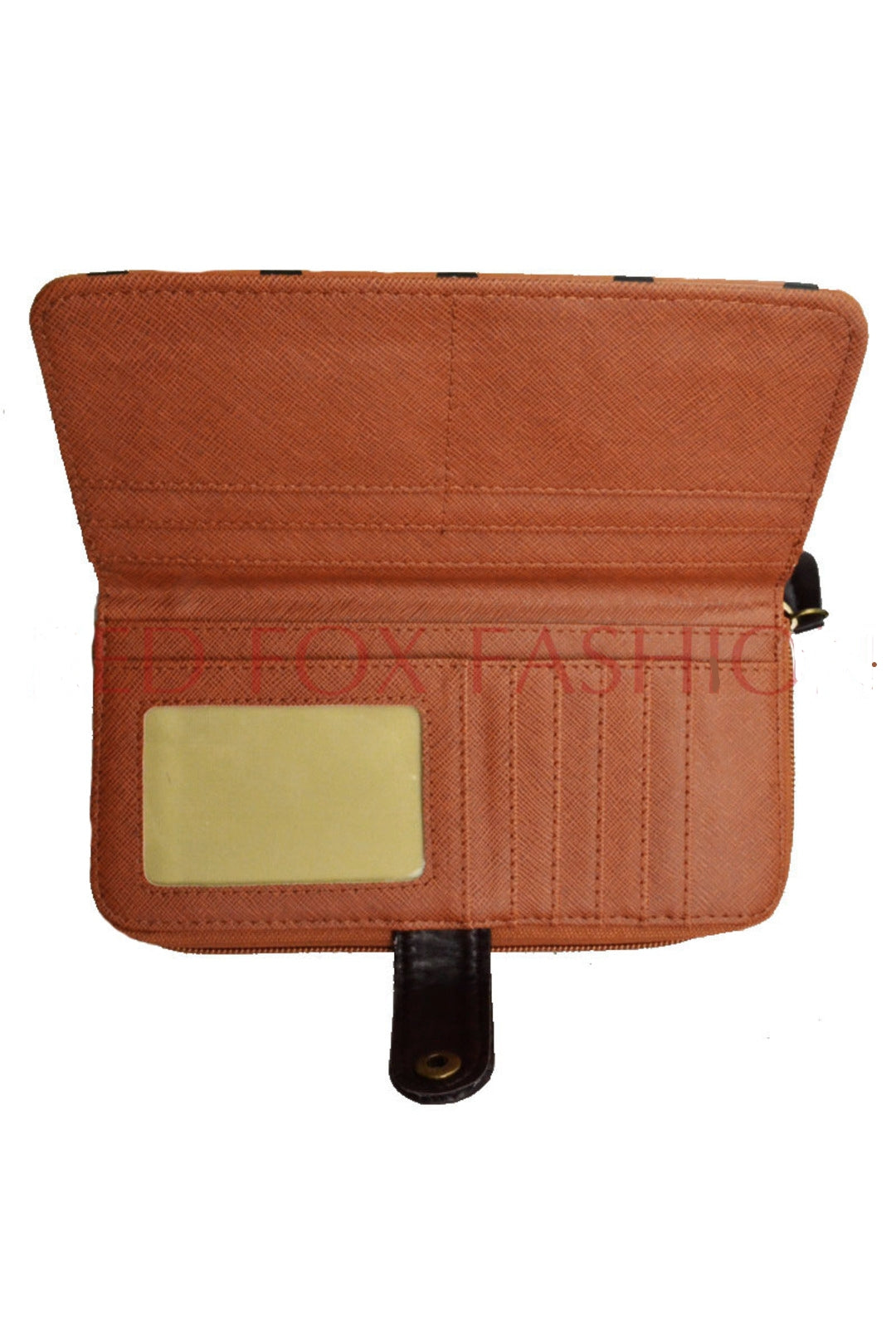 Polka Dot PU Leather Purse With Metal Button - K2 - PUS