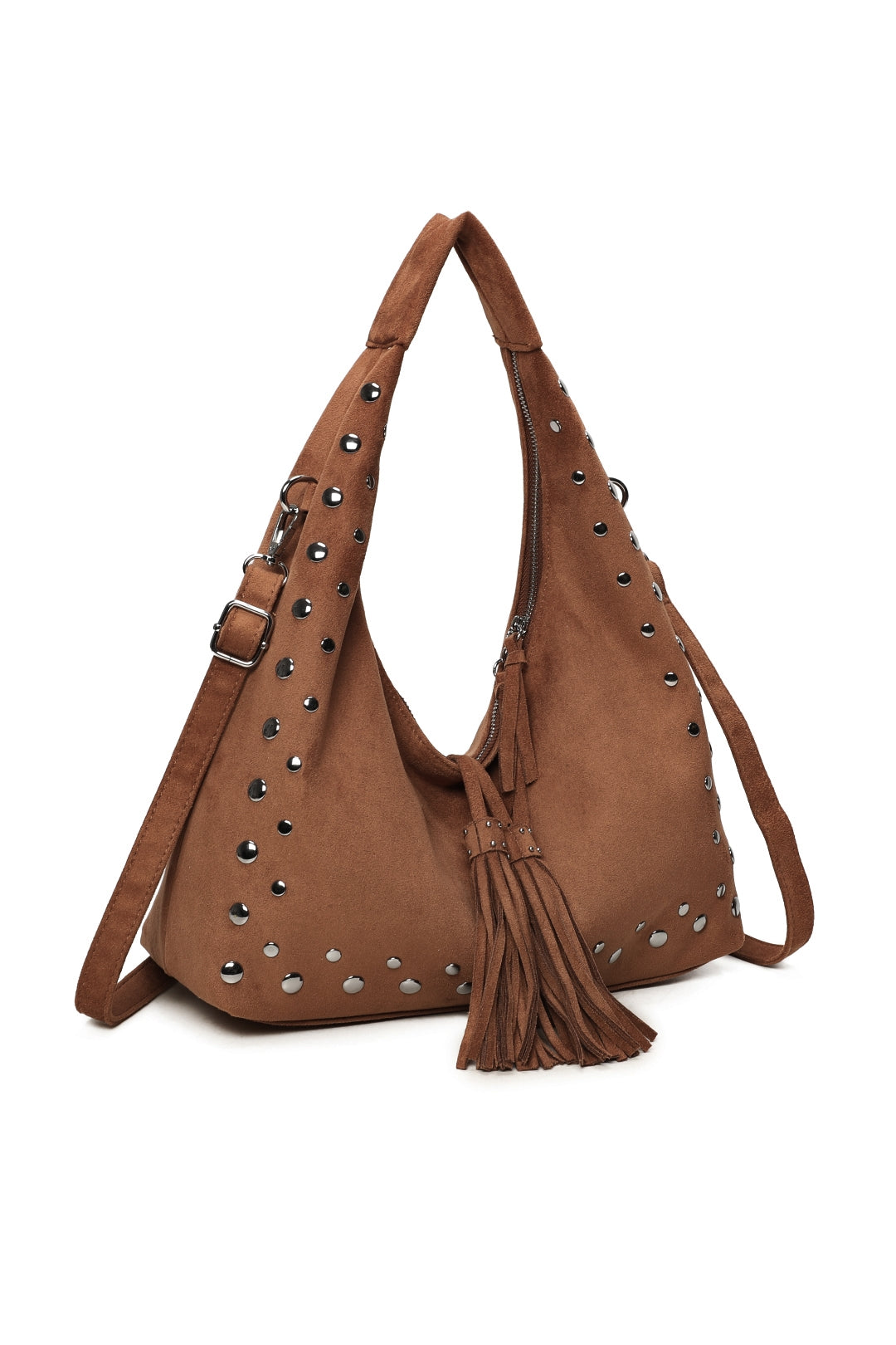 Caldera Sudede PU Leather Hobo Shoulder Tassel Bag - RY250963
