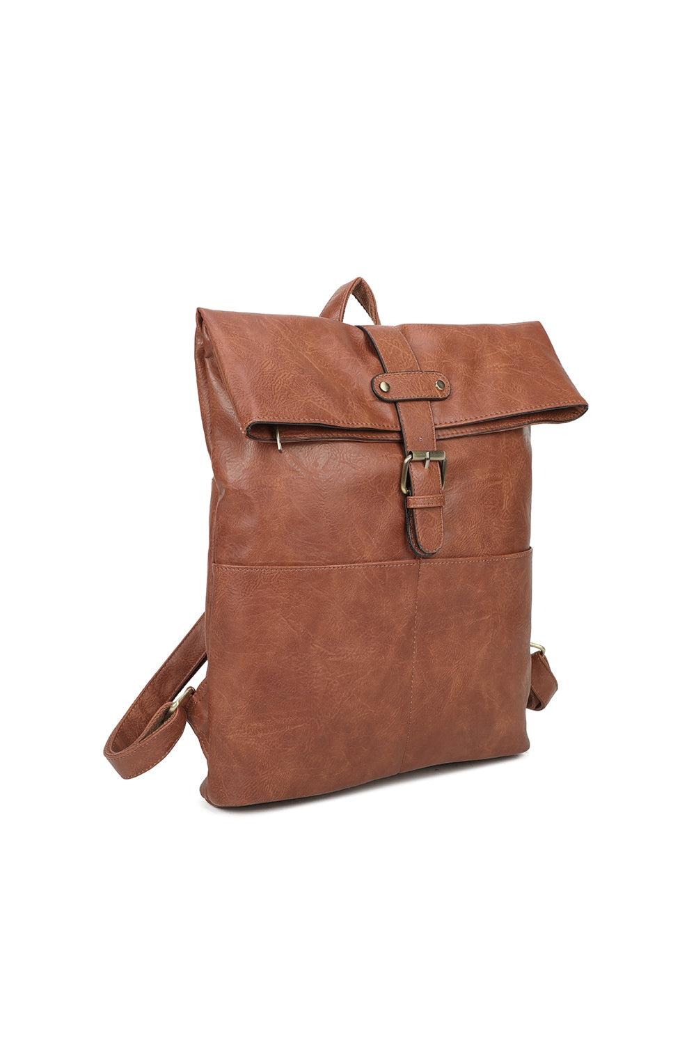 Buckle Style Unisex PU Leather Backpack - RX250581