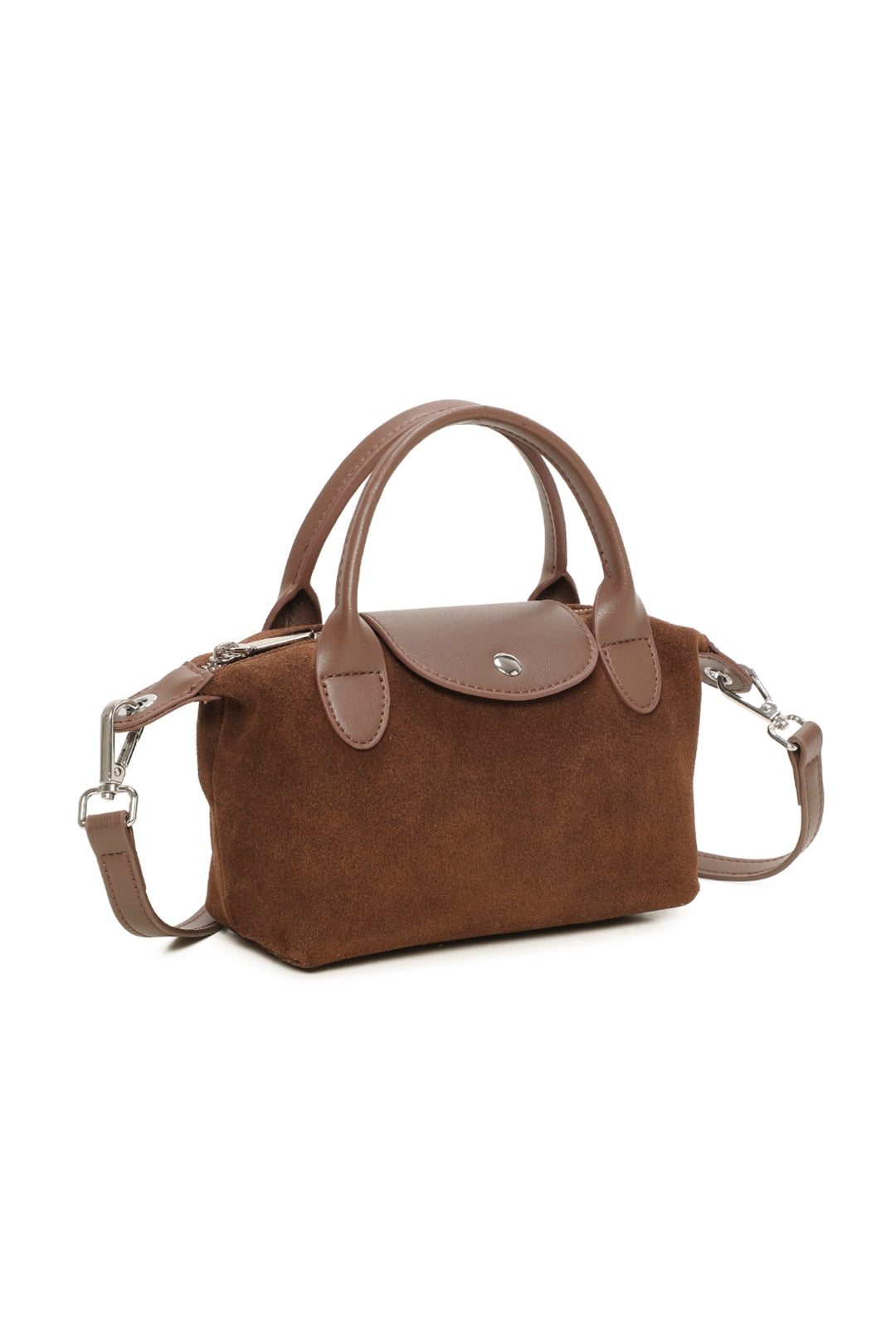 Forma Suede Real Leather Top-Handle Crossbody Bag - VL2508