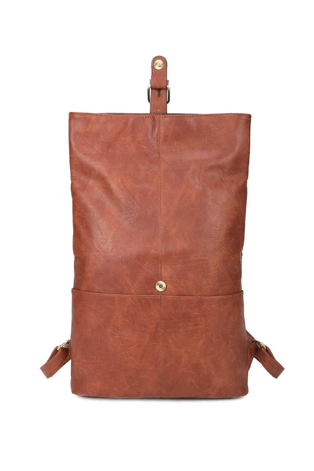Buckle Style Unisex PU Leather Backpack - RX250581
