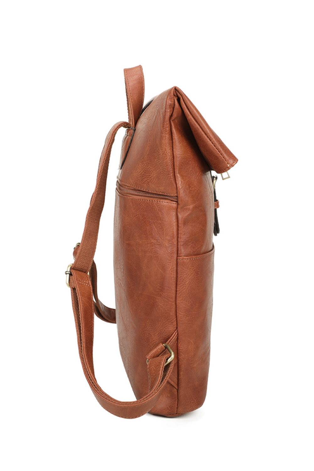 Buckle Style Unisex PU Leather Backpack - RX250581
