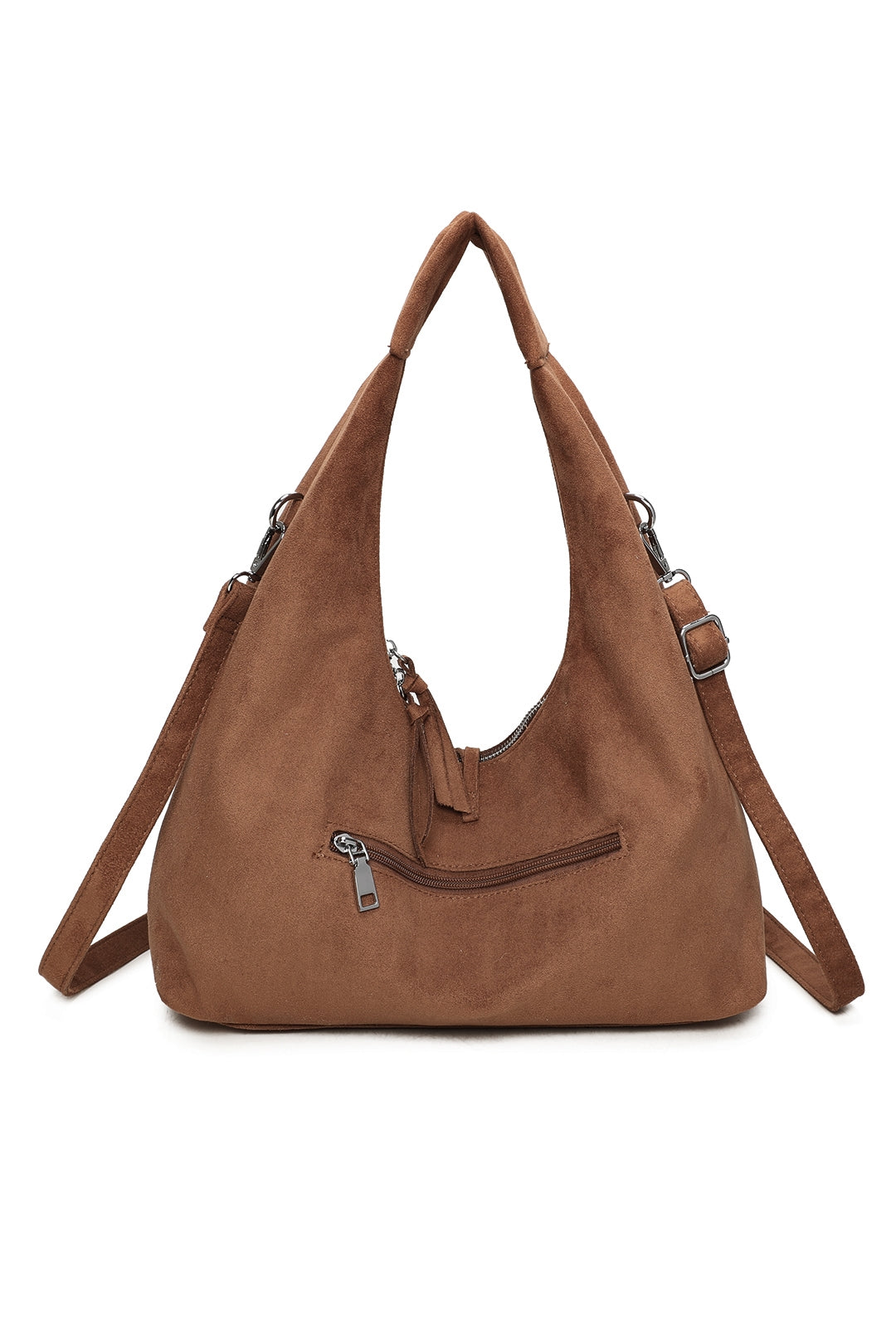 Caldera Sudede PU Leather Hobo Shoulder Tassel Bag - RY250963
