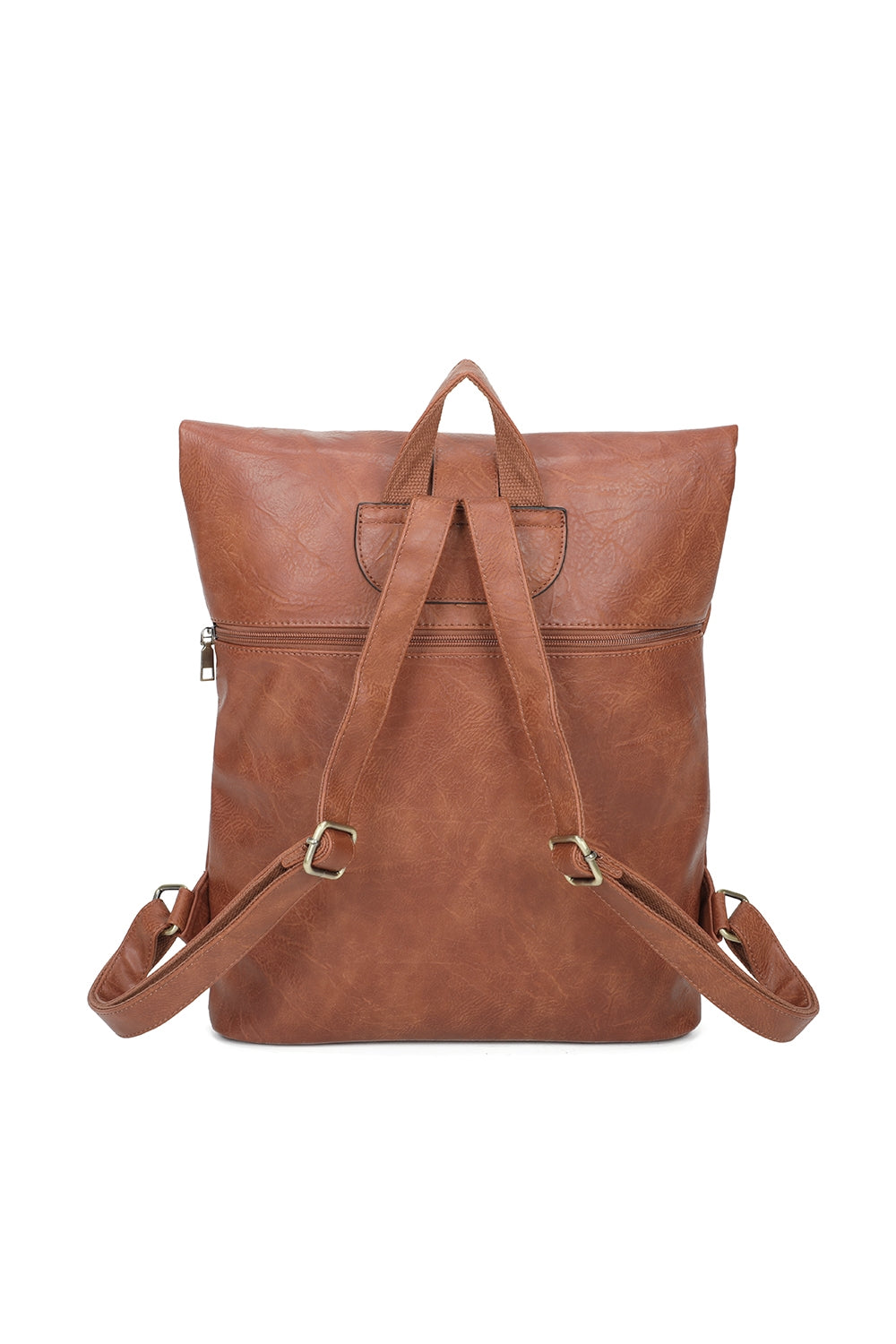 Buckle Style Unisex PU Leather Backpack - RX250581