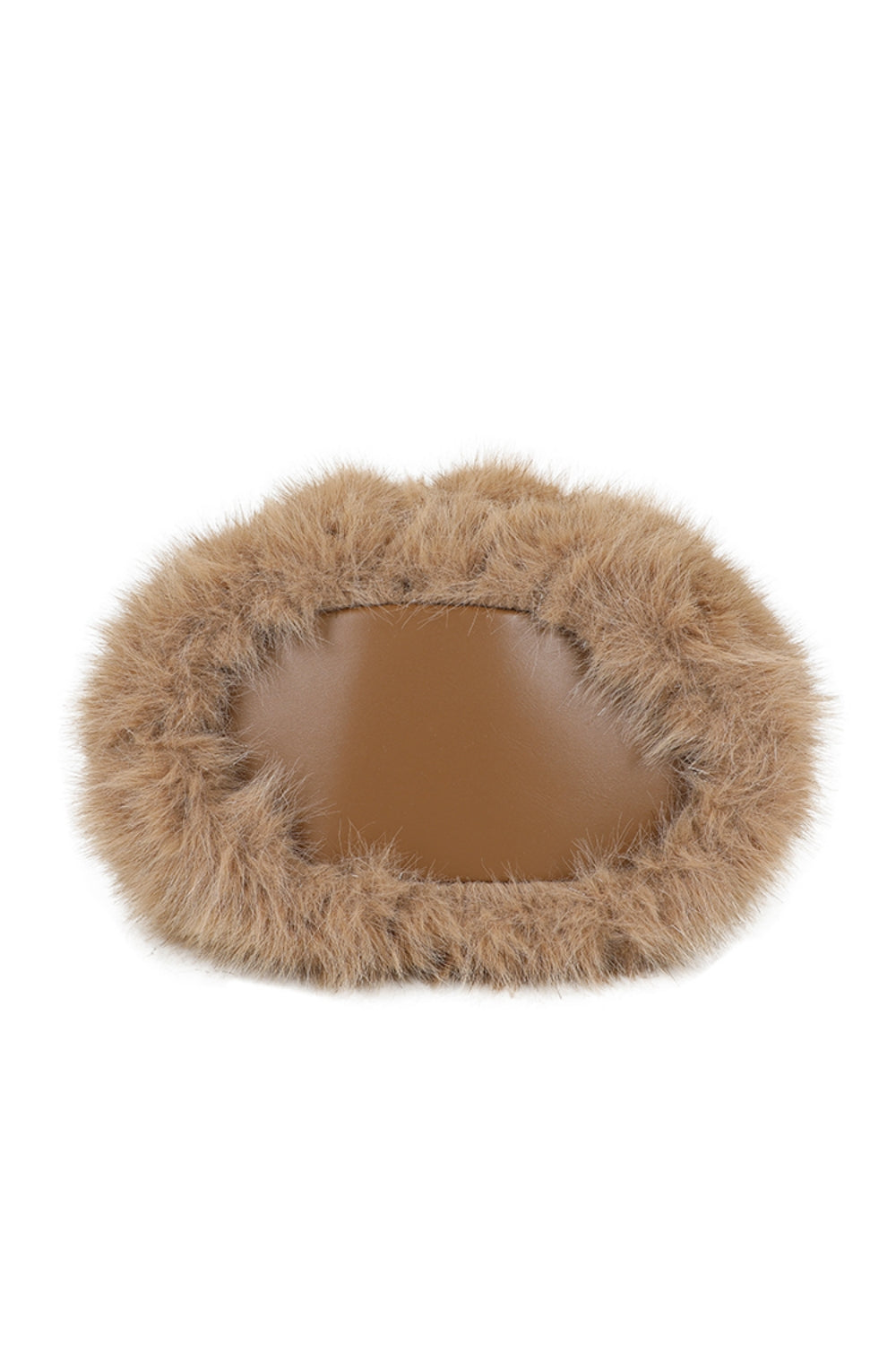 Avelyn Sparkling Faux Fur Top Handle Shoulder Bag with Braided Handle - RY250421