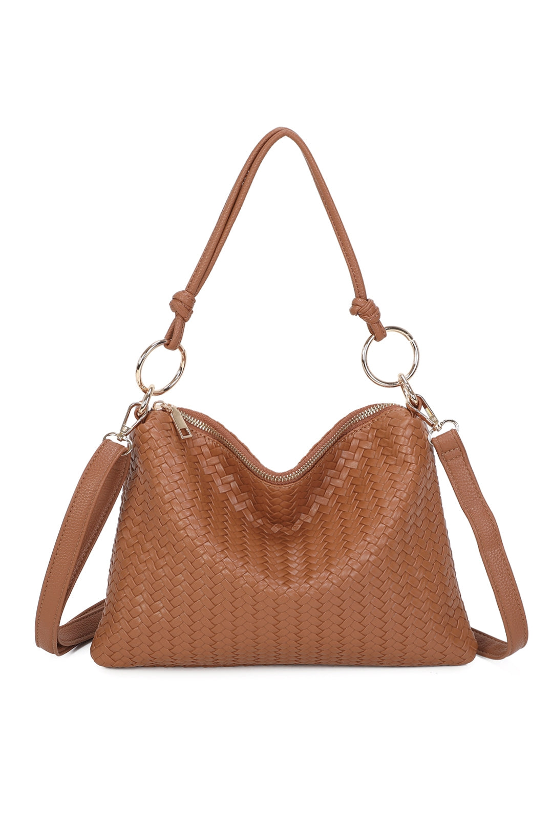 Paloma PU Woven Pleated Shoulder Crossbody Bag - RB260512