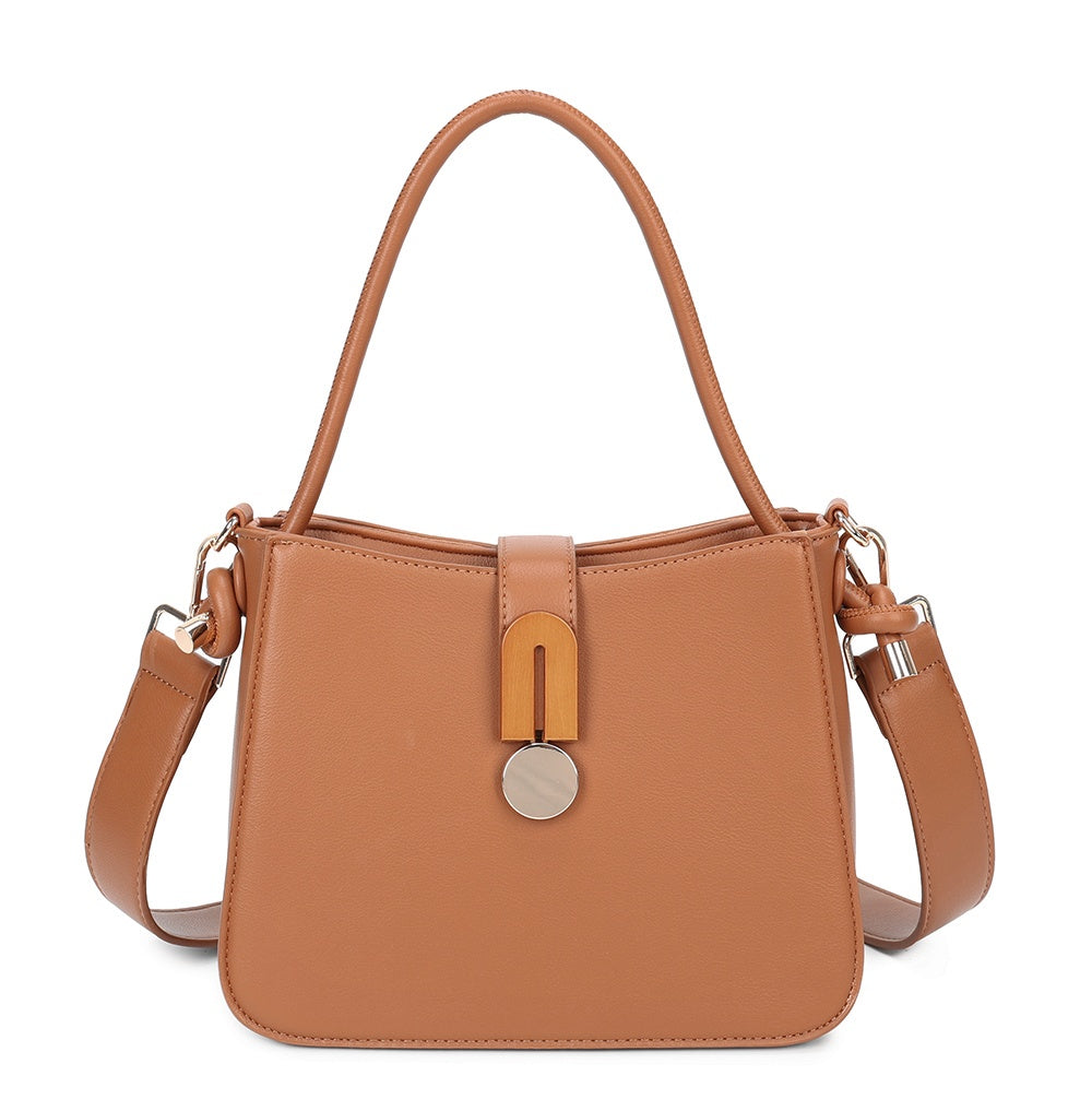 Thurman Triple Compartments PU Leather Shoulder Crossbody Bag