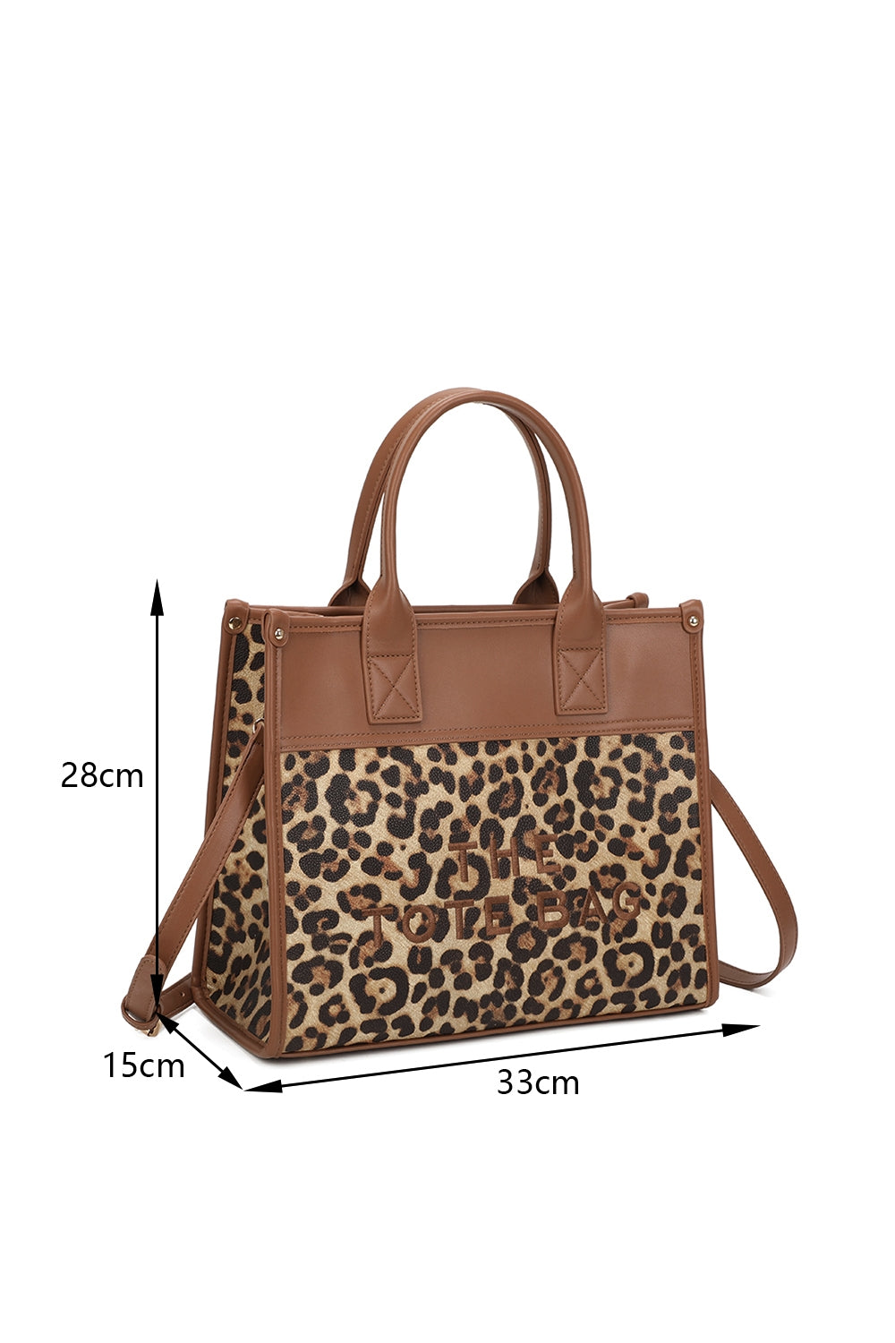 Glam PU Leather Top Handle Crossbody Bag With Leopard Stripes - RB250467