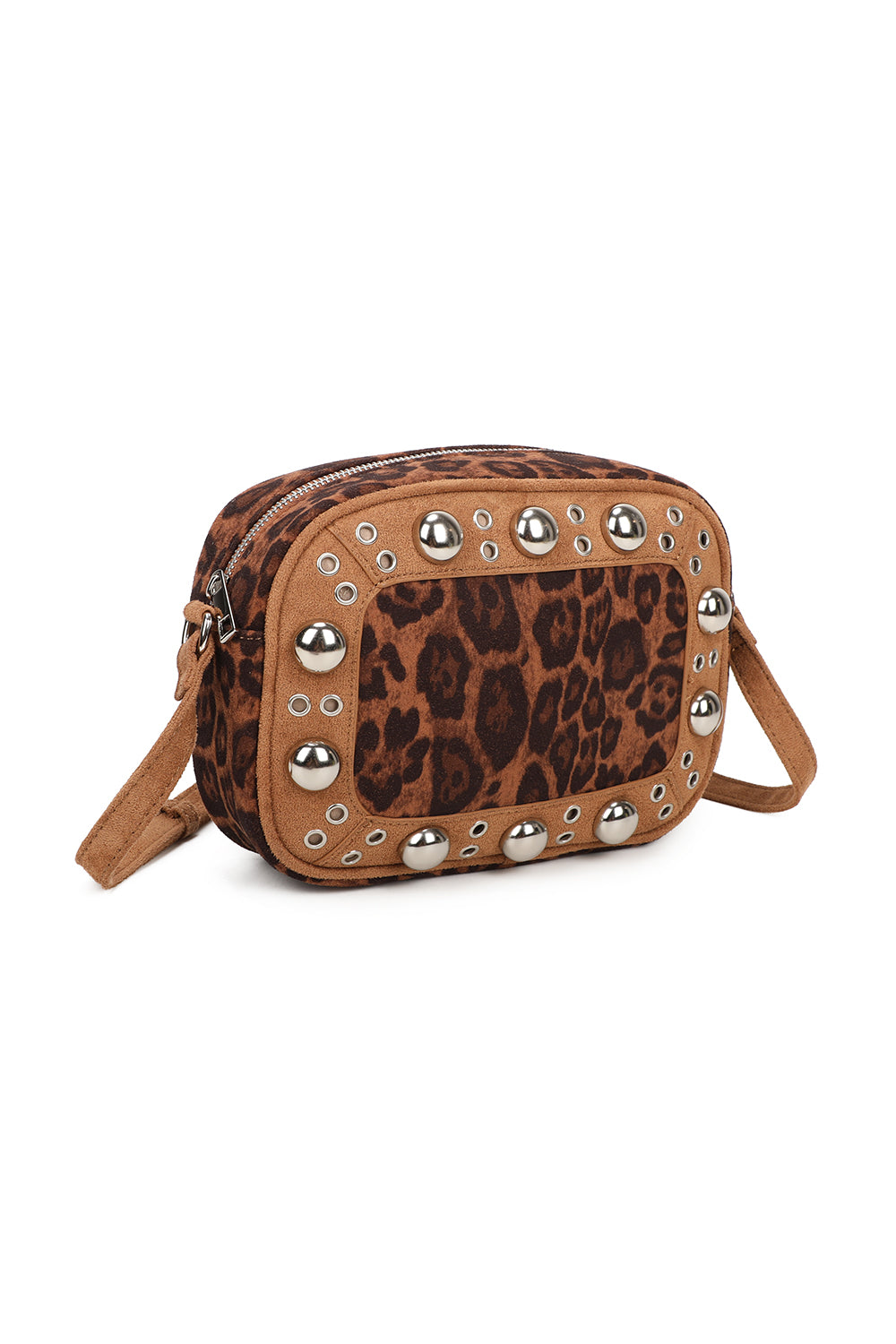 Leopard Patterned Luxe Soft Suede Leather Crossbody Bag - RJ250477