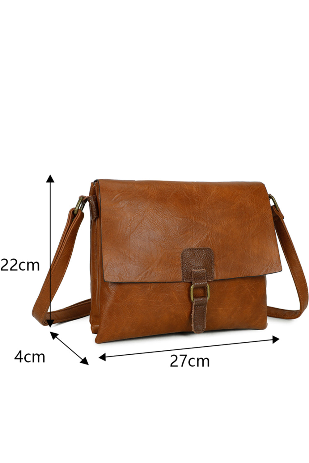 Sienna PU Leather Dual Compartment Crossbody Messenger Bag - RB241021