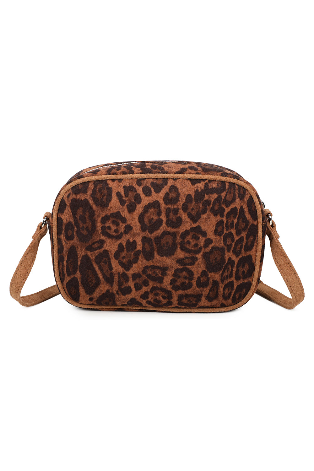 Leopard Patterned Luxe Soft Suede Leather Crossbody Bag - RJ250477