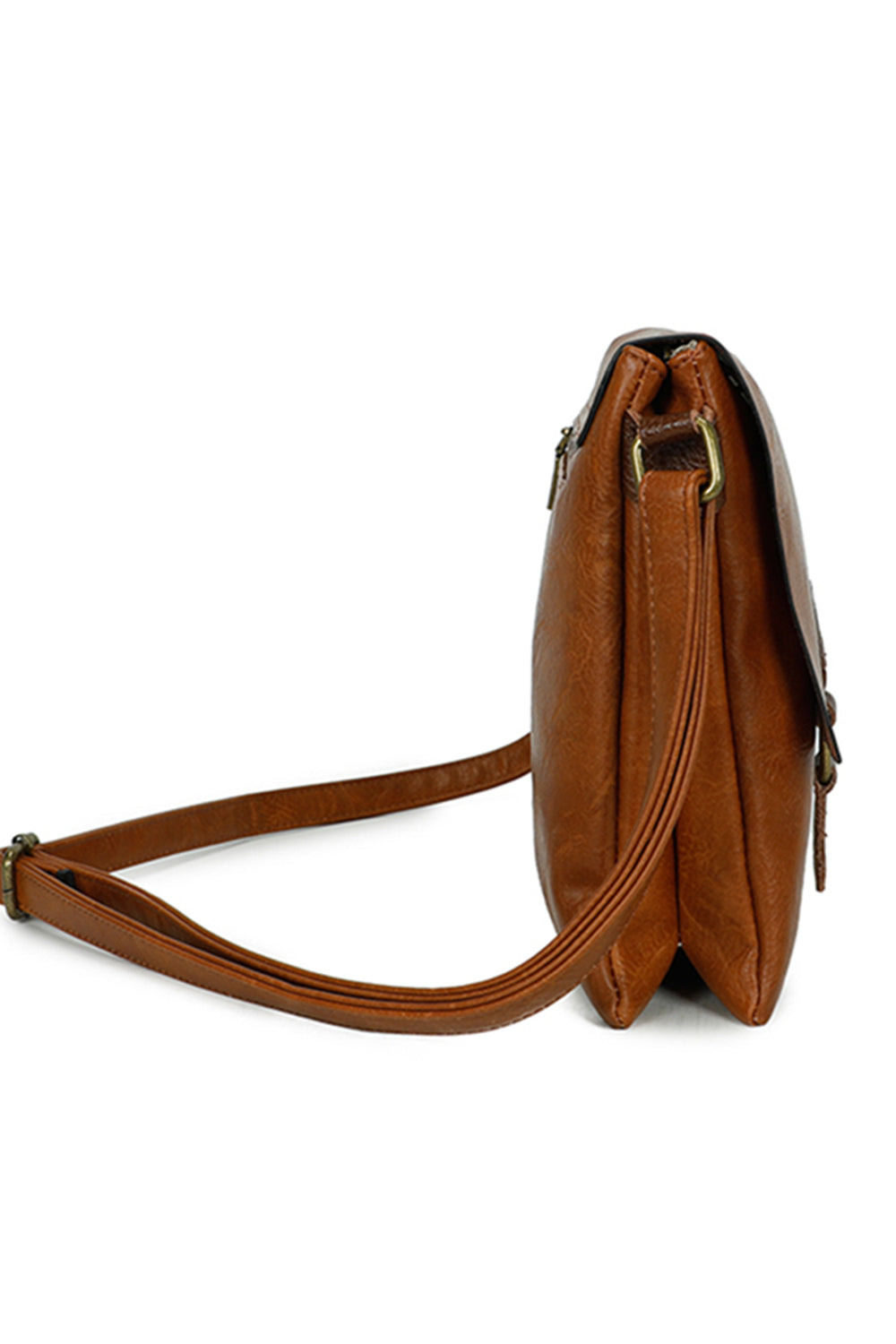 Sienna PU Leather Dual Compartment Crossbody Messenger Bag - RB241021