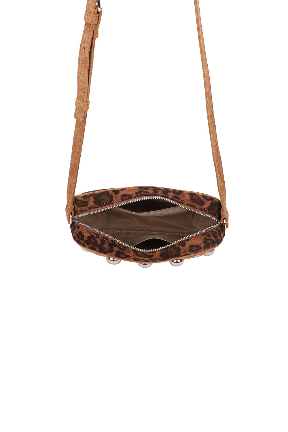 Leopard Patterned Luxe Soft Suede Leather Crossbody Bag - RJ250477