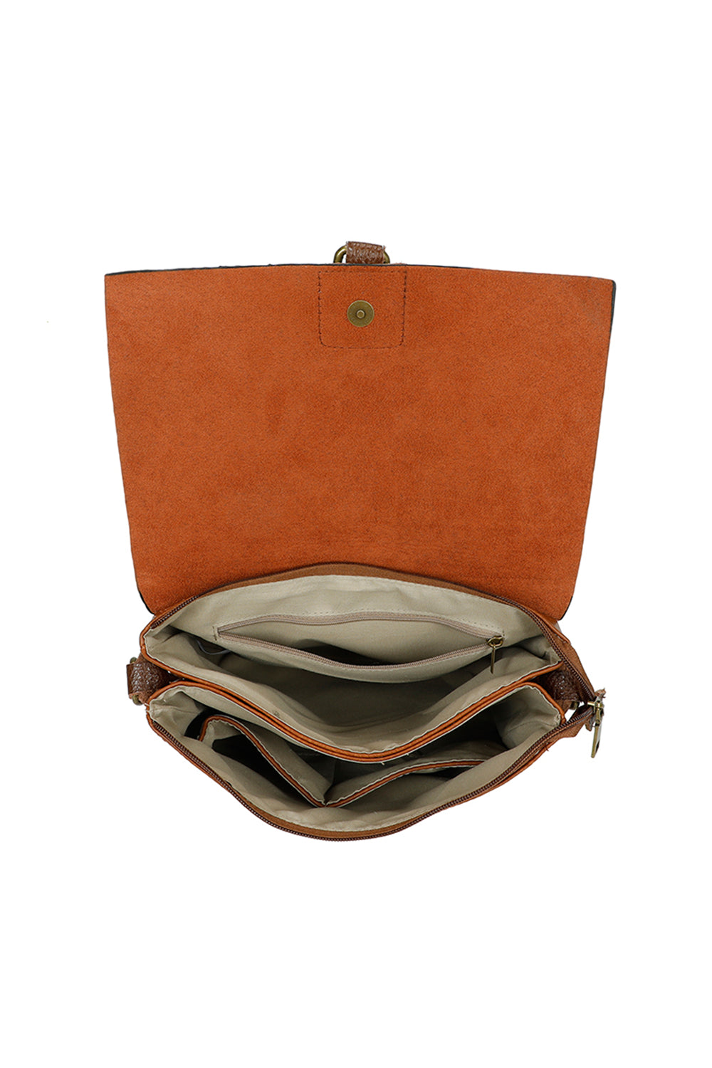 Sienna PU Leather Dual Compartment Crossbody Messenger Bag - RB241021