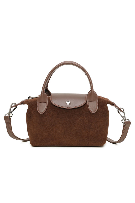 Forma Suede Real Leather Top-Handle Crossbody Bag - VL2508