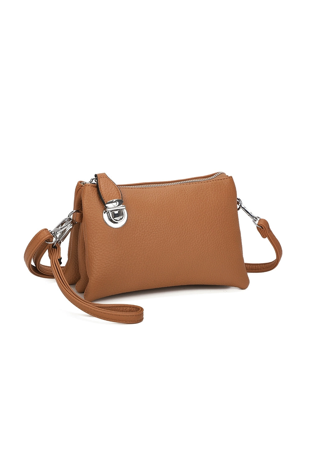 Elara PU Leather Triple Compartment Crossbody Bag With Fixed Lock - RM250611