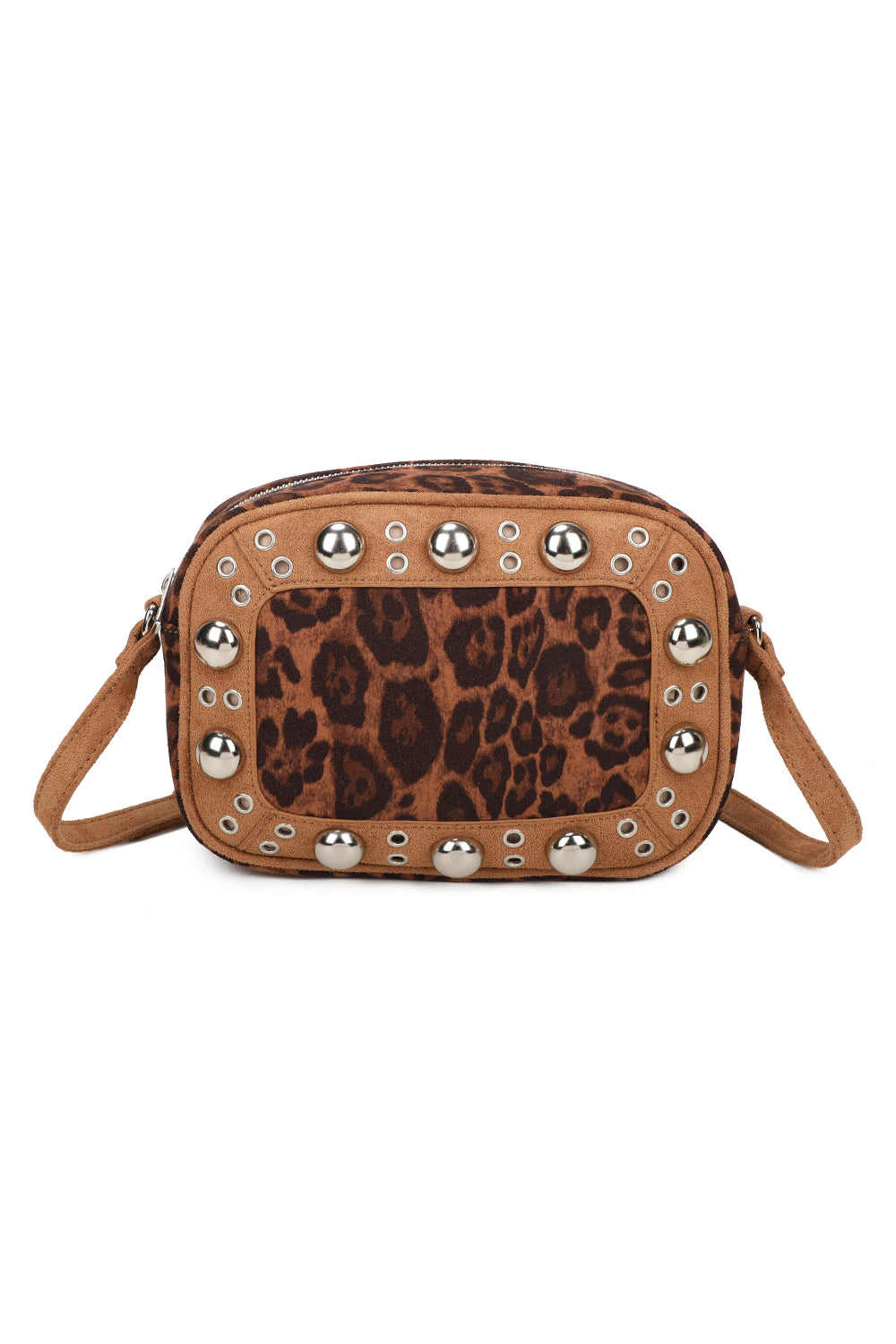 Leopard Patterned Luxe Soft Suede Leather Crossbody Bag - RJ250477