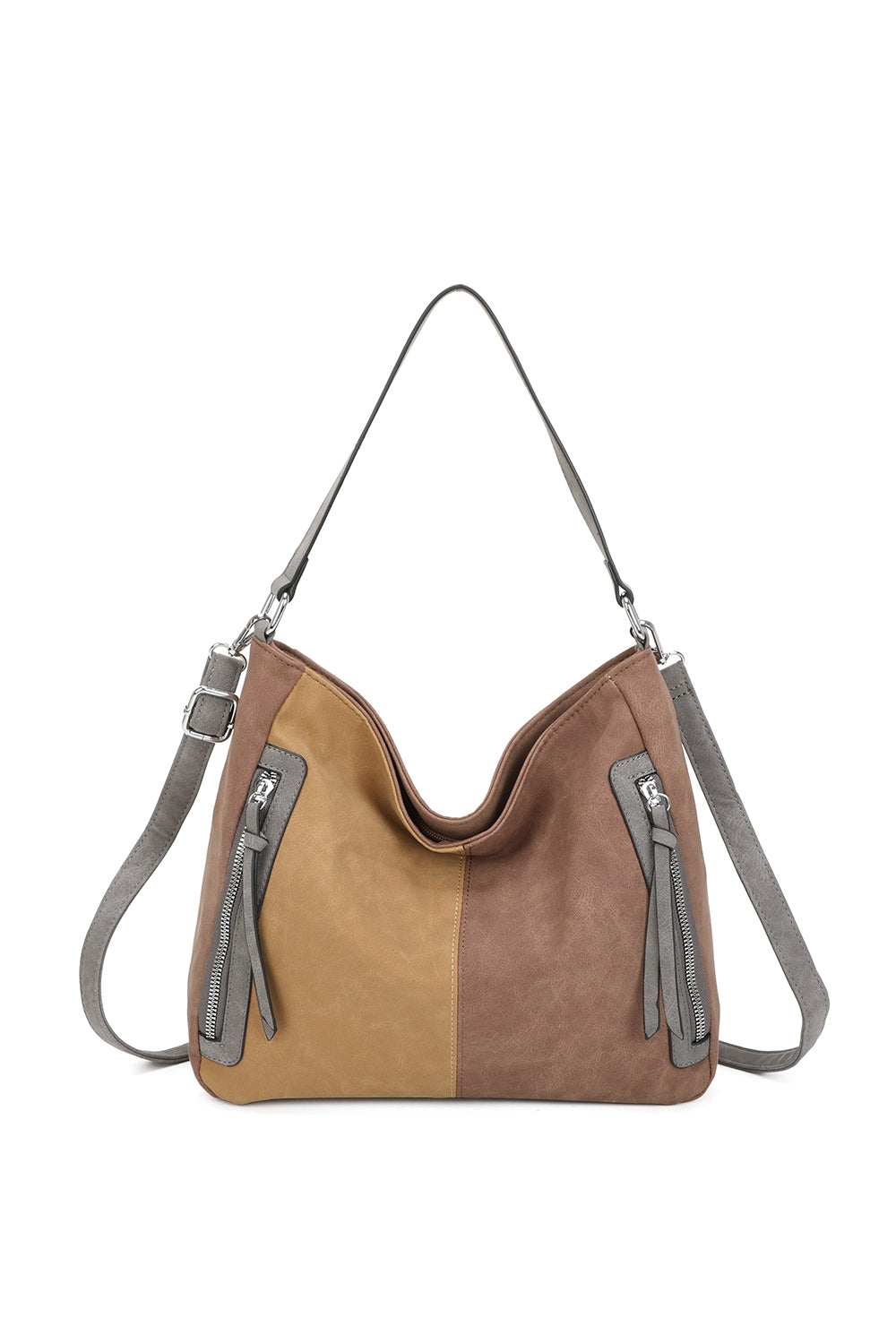 Solstice Suede PU Leather Multi-Color Shoulder Bag - RB250461
