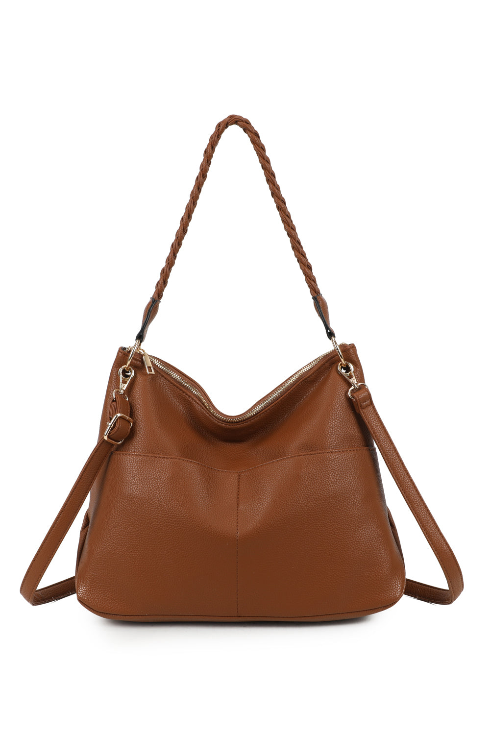Braided Haven Hobo PU Leather Shoulder Bag - RW241201