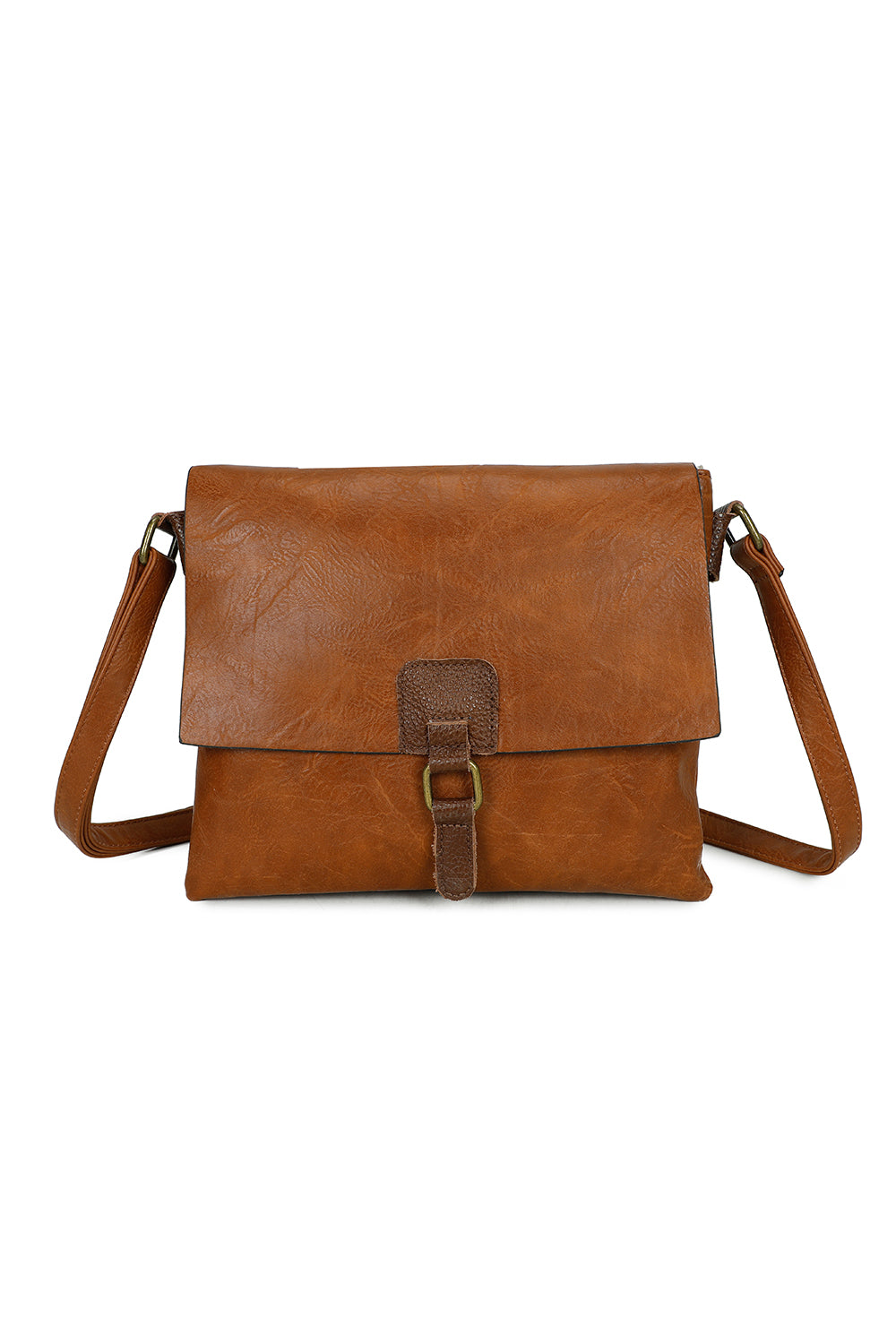 Sienna PU Leather Dual Compartment Crossbody Messenger Bag - RB241021