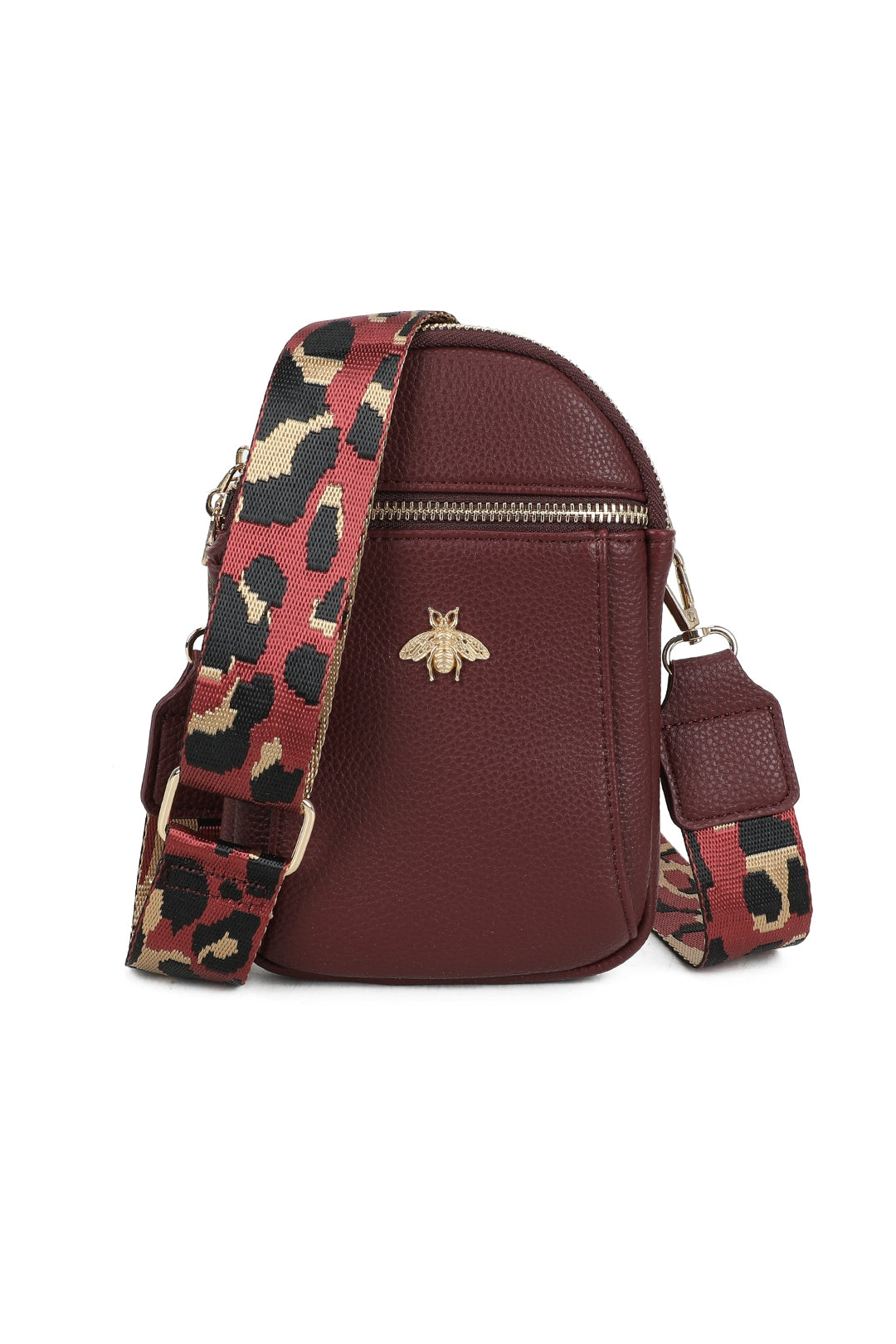 Gabby Bee Badge Triple Pockets Crossbody Phone Bag with Canvas Strap - RB230921