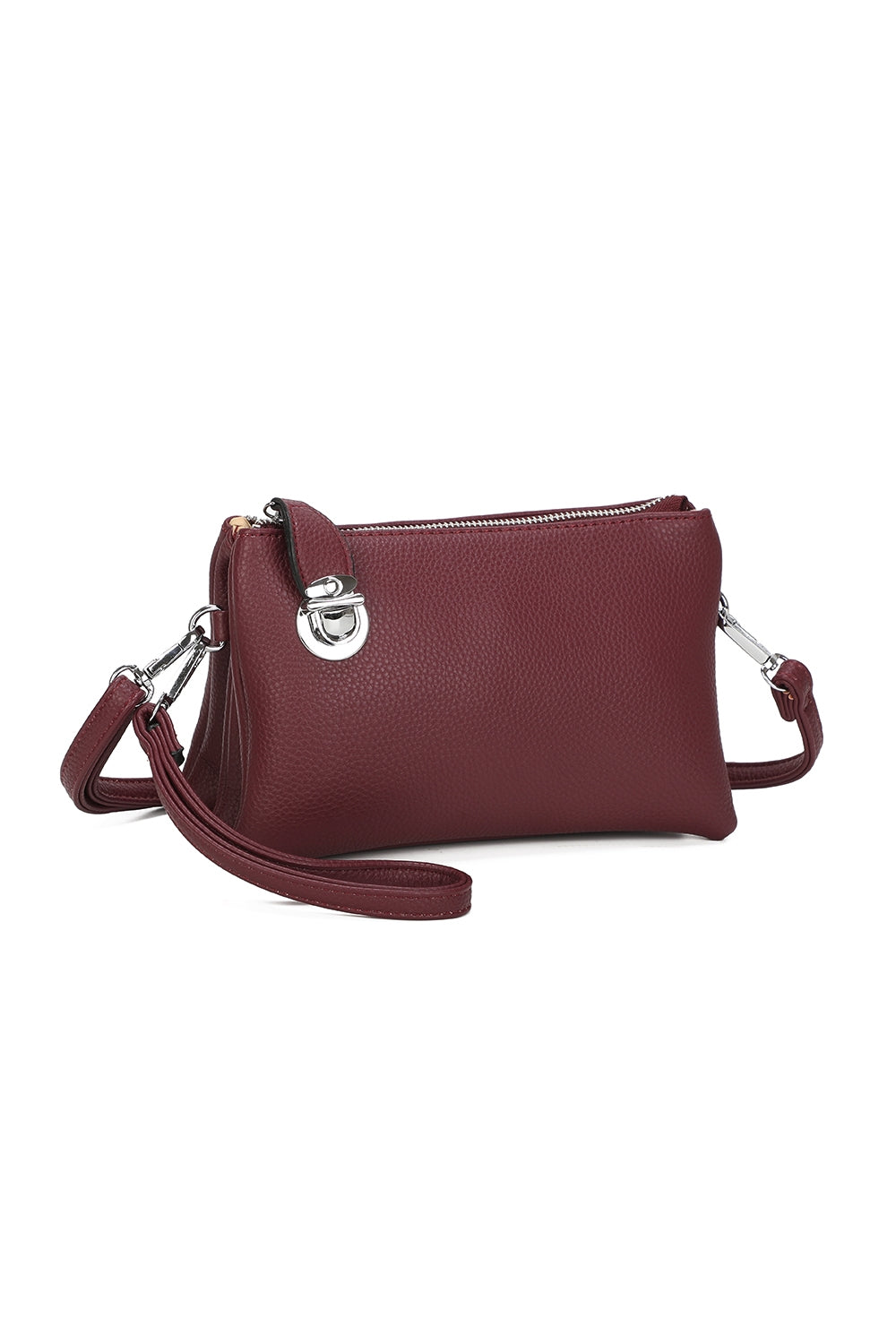 Elara PU Leather Triple Compartment Crossbody Bag With Fixed Lock - RM250611