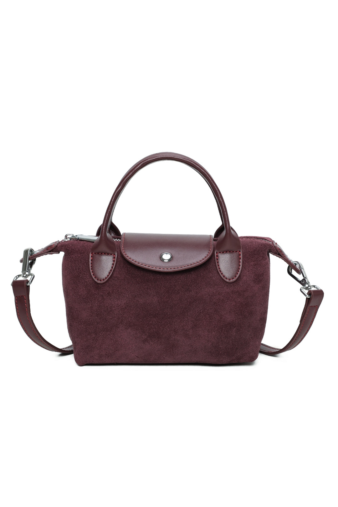 Forma Suede Real Leather Top-Handle Crossbody Bag - VL2508