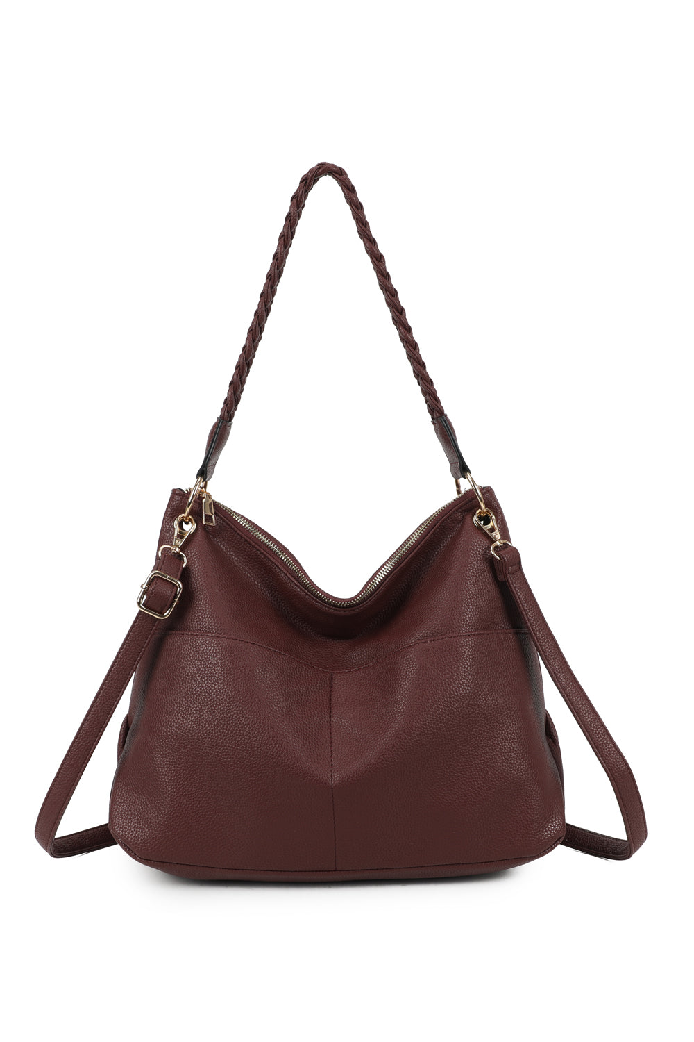 Braided Haven Hobo PU Leather Shoulder Bag - RW241201