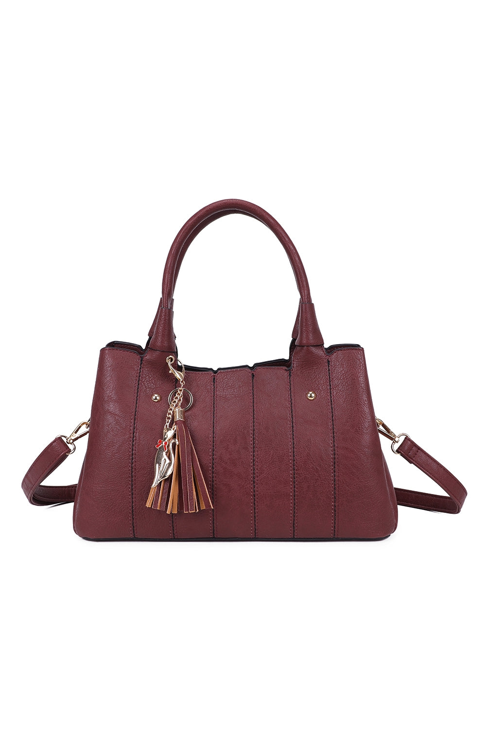 Katze Striped PU Leather Tote Shoulder Handbag with Kitten Charm(RB170853)