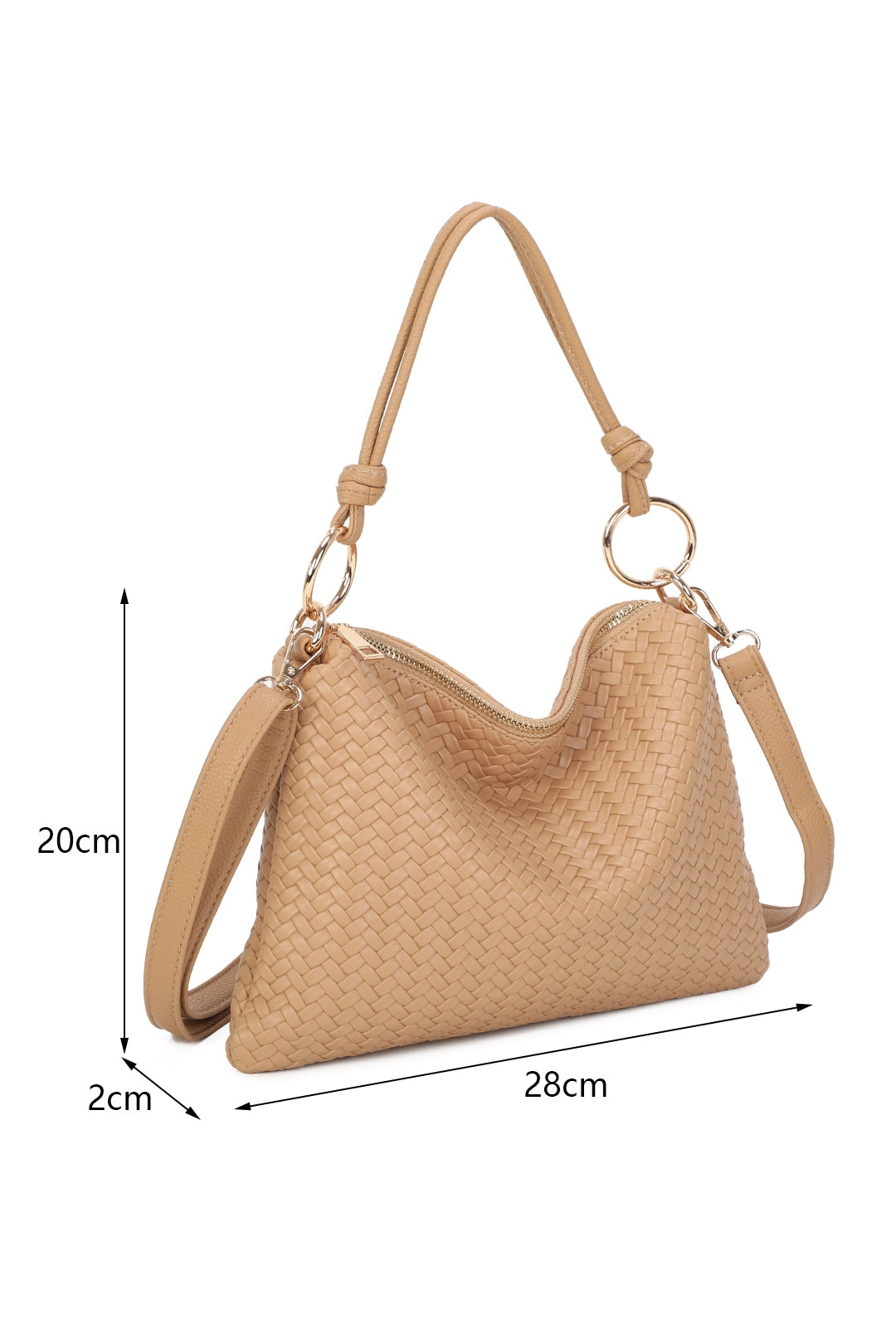 Paloma PU Woven Pleated Shoulder Crossbody Bag - RB260512