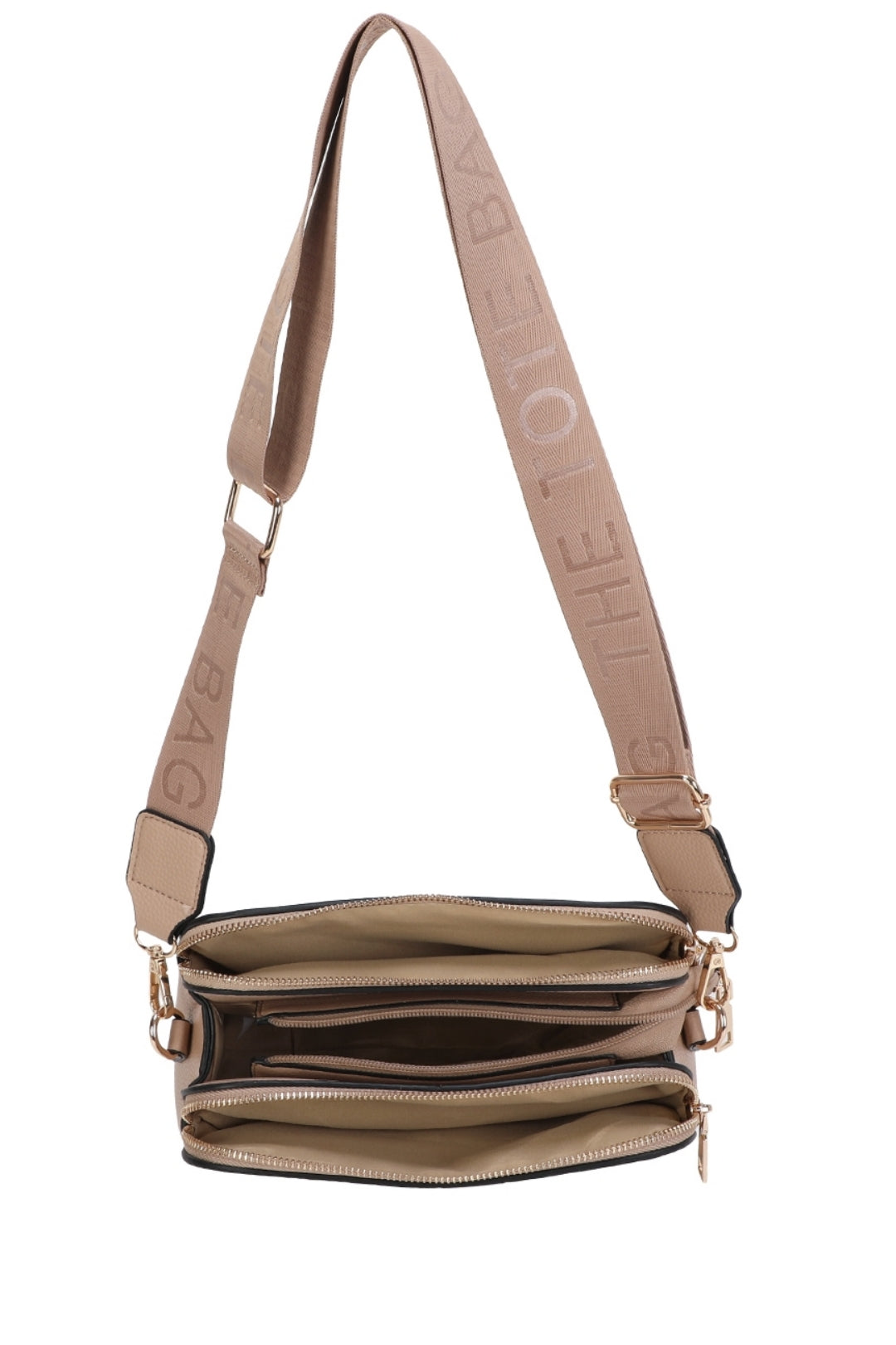 Verity Three Zipped Sections Triple Compartments Crossbody Tote Bag - RM230417