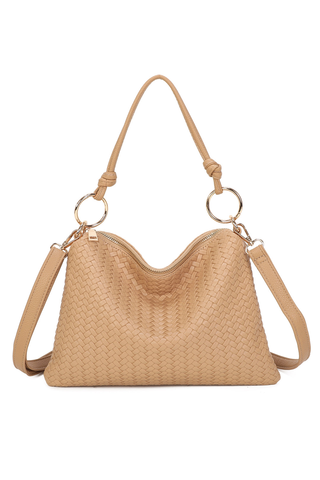 Paloma PU Woven Pleated Shoulder Crossbody Bag - RB260512
