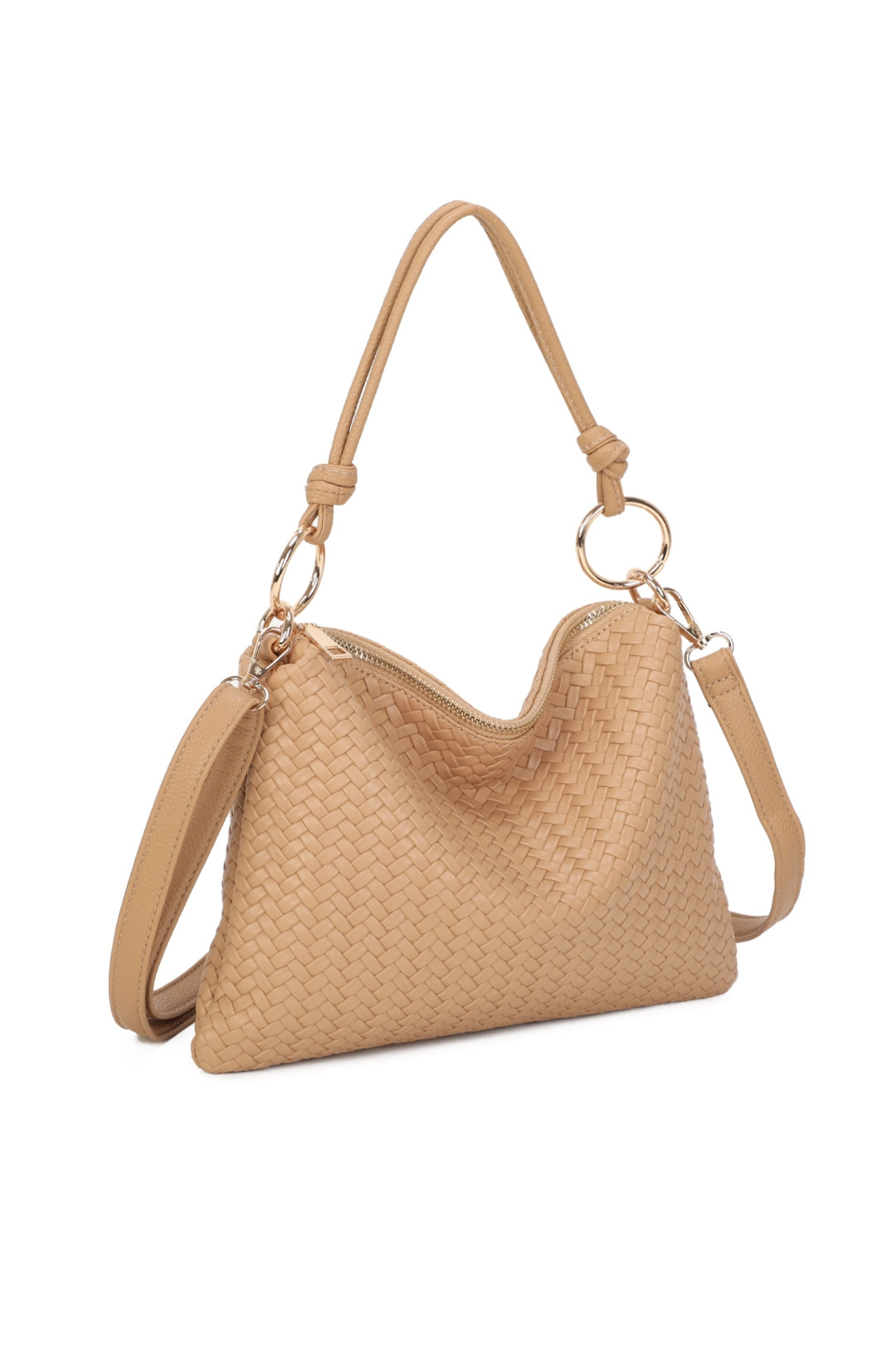 Paloma PU Woven Pleated Shoulder Crossbody Bag - RB260512