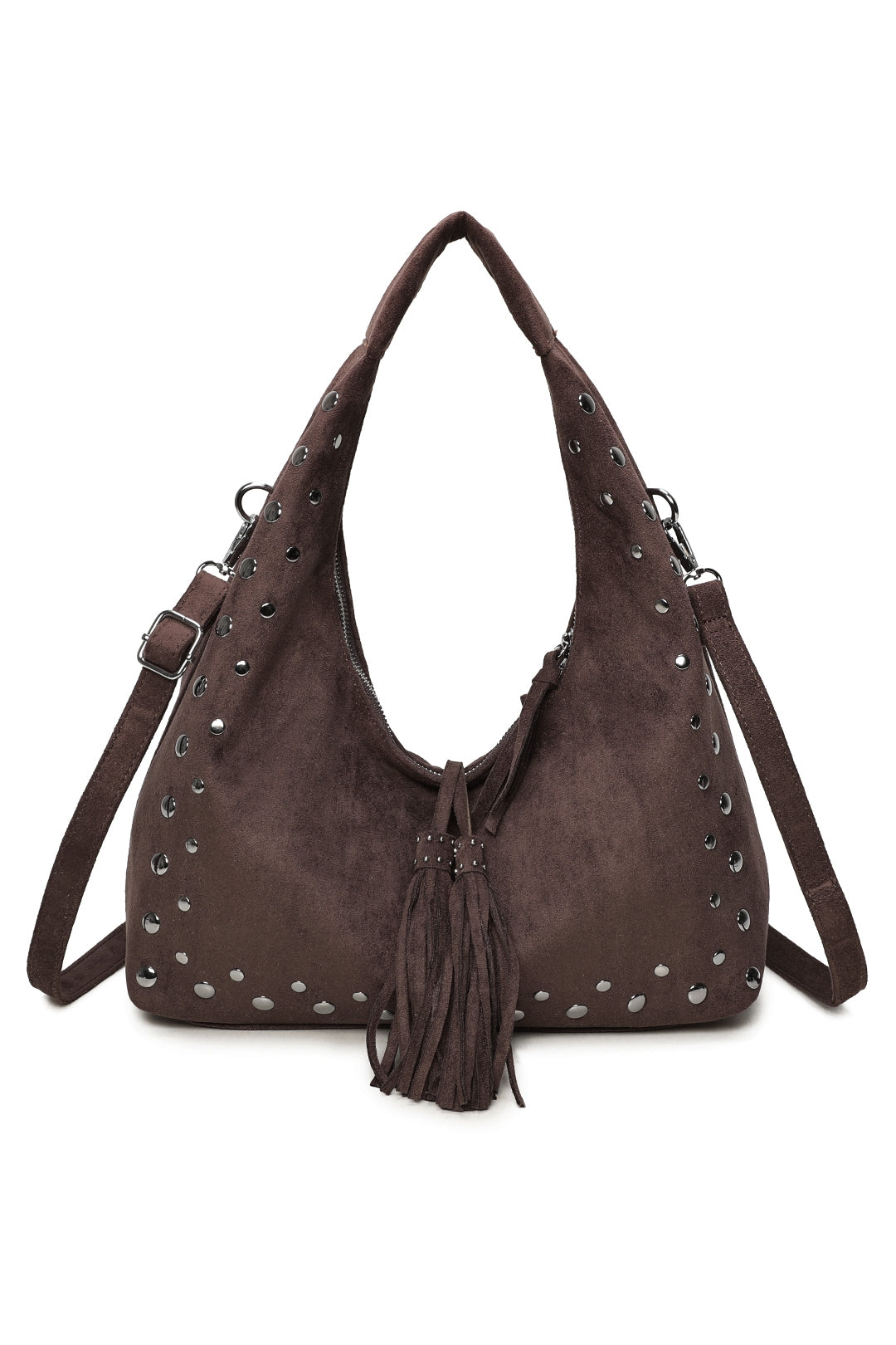 Caldera Sudede PU Leather Hobo Shoulder Tassel Bag - RY250963