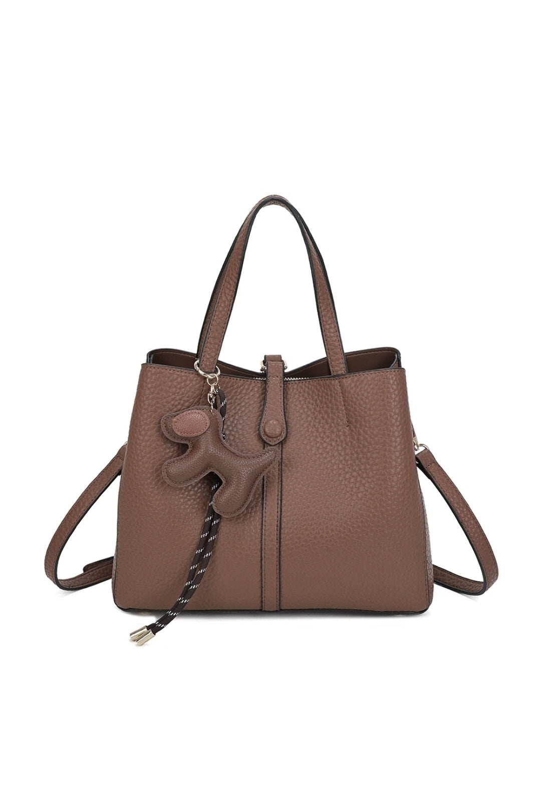 Bella PU Leather Triple Compartment HandBag With A Dog Charm - RB250468