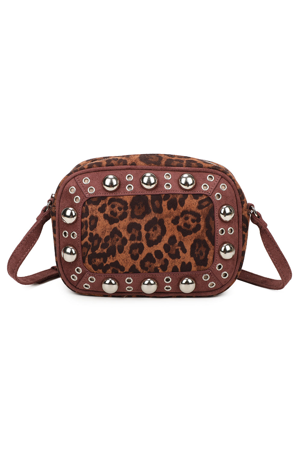 Leopard Patterned Luxe Soft Suede Leather Crossbody Bag - RJ250477