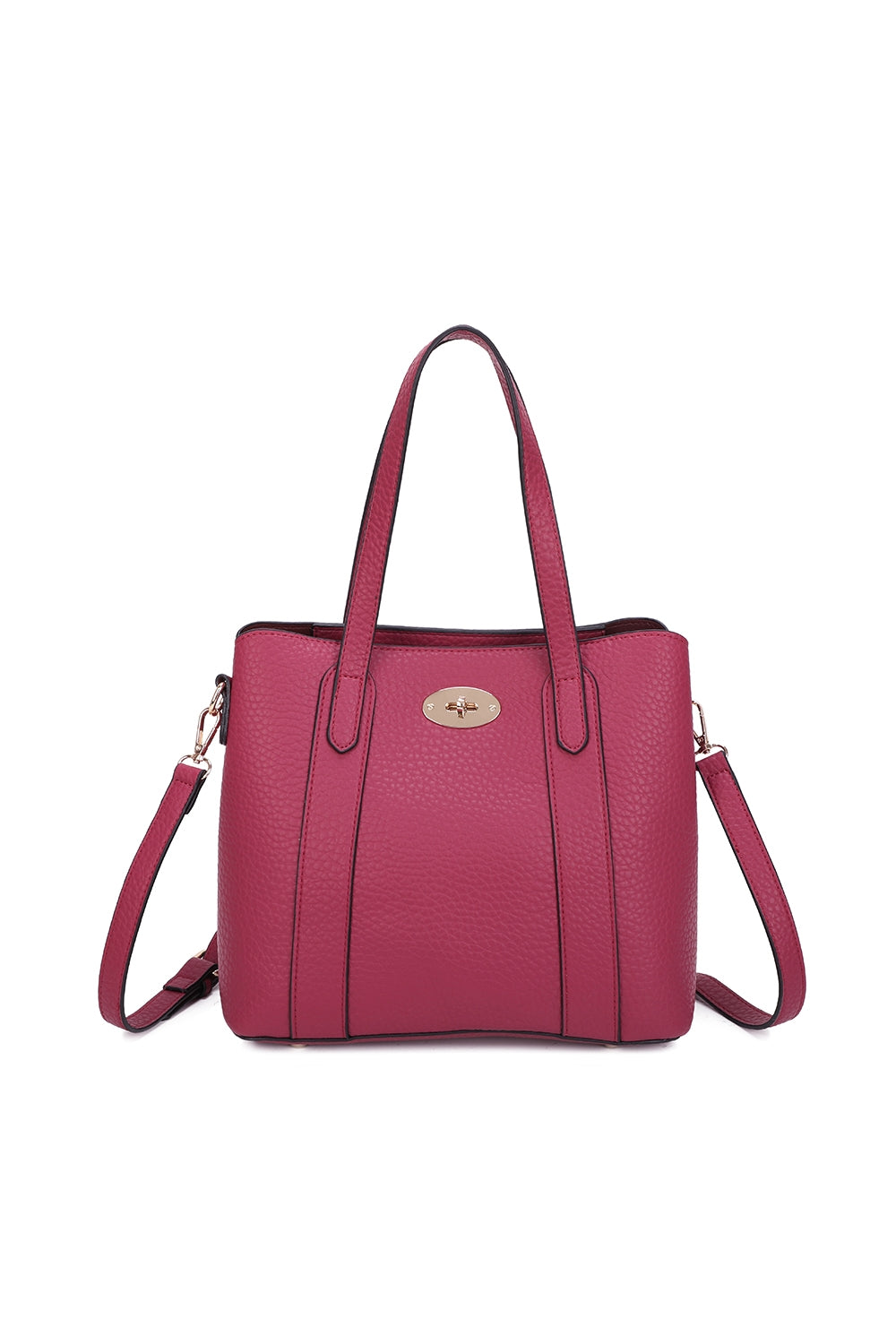 Evoline PU Leather Top Handle HandBag With Extra Removable Strap - RB250469