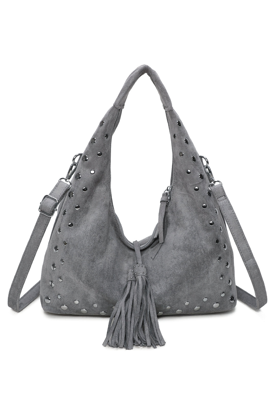 Caldera Sudede PU Leather Hobo Shoulder Tassel Bag - RY250963