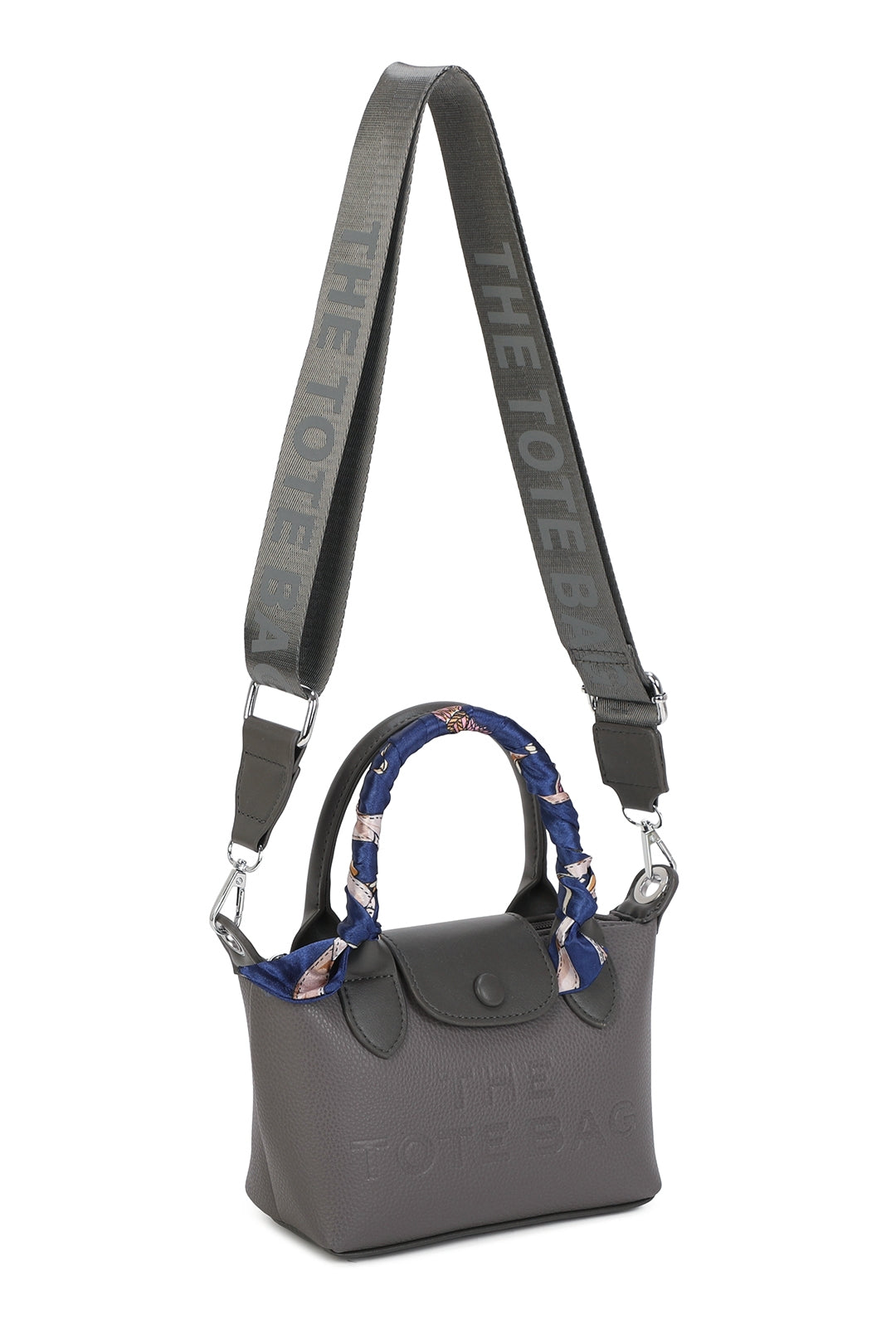 Bronte PU Leather Scarfed Mini Top Handle Tote Bag - RJ260541